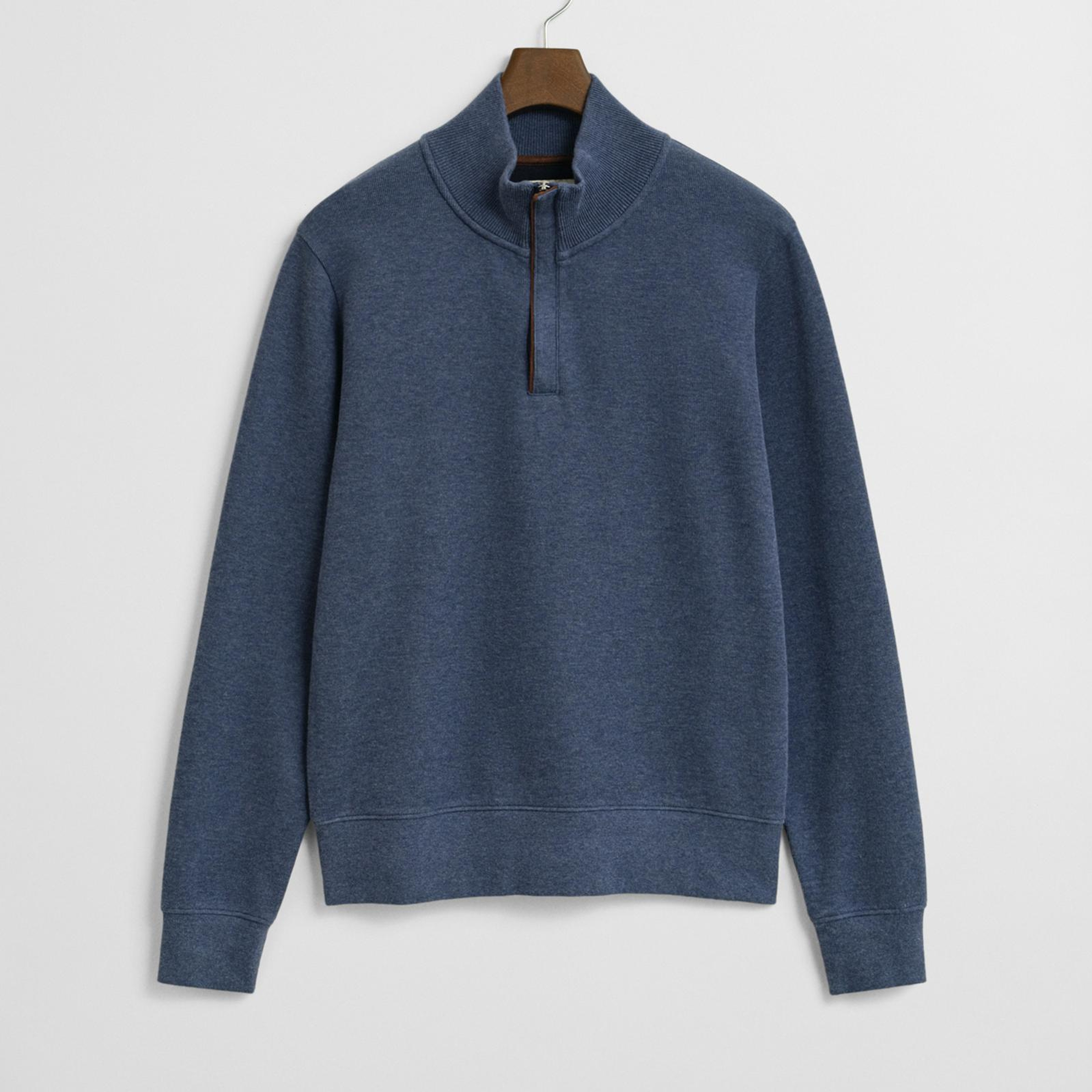 GANT Erkek Mavi Regular Fit Yarım Fermuarlı Sweatshirt