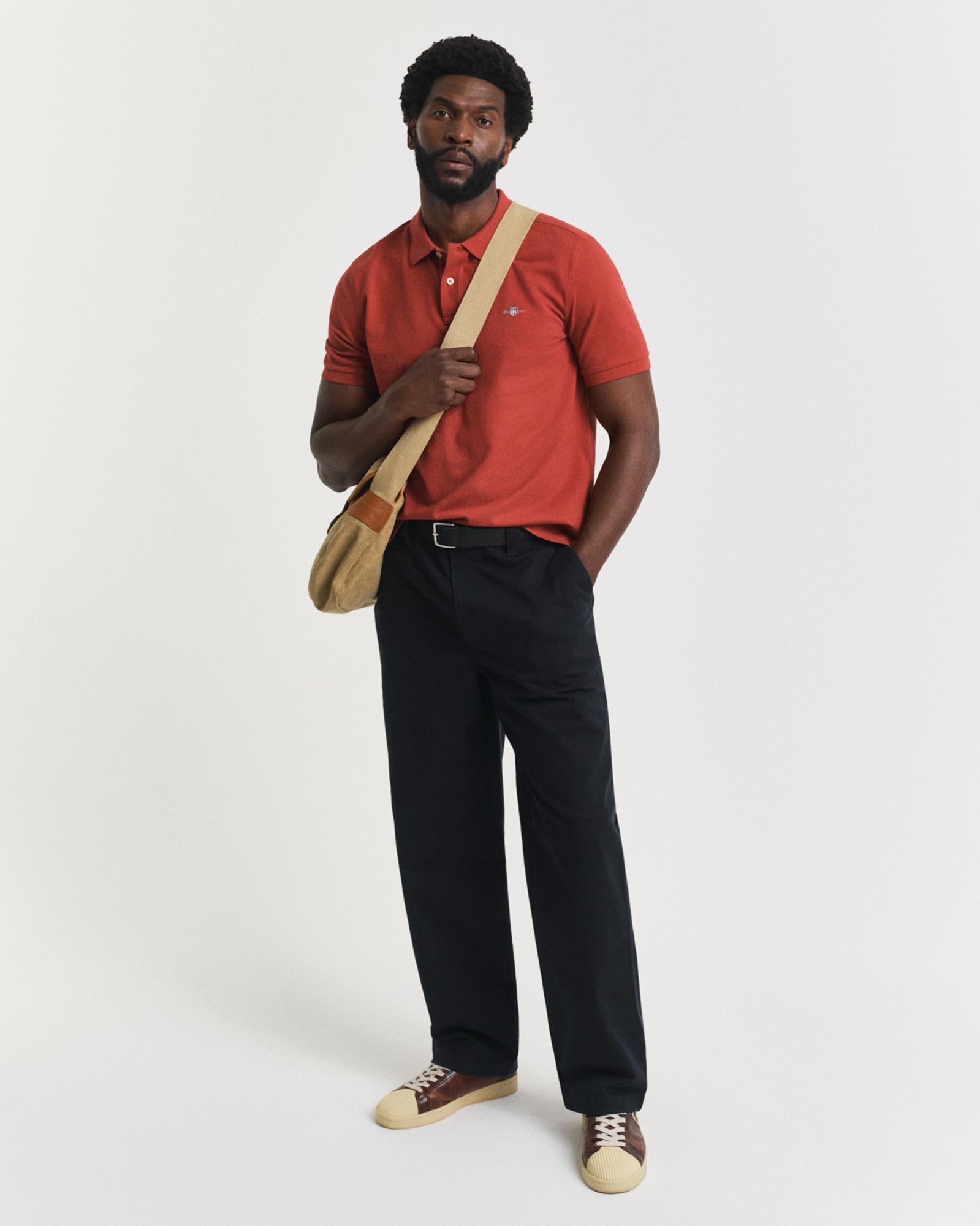 GANT Erkek Turuncu Regular Fit Polo