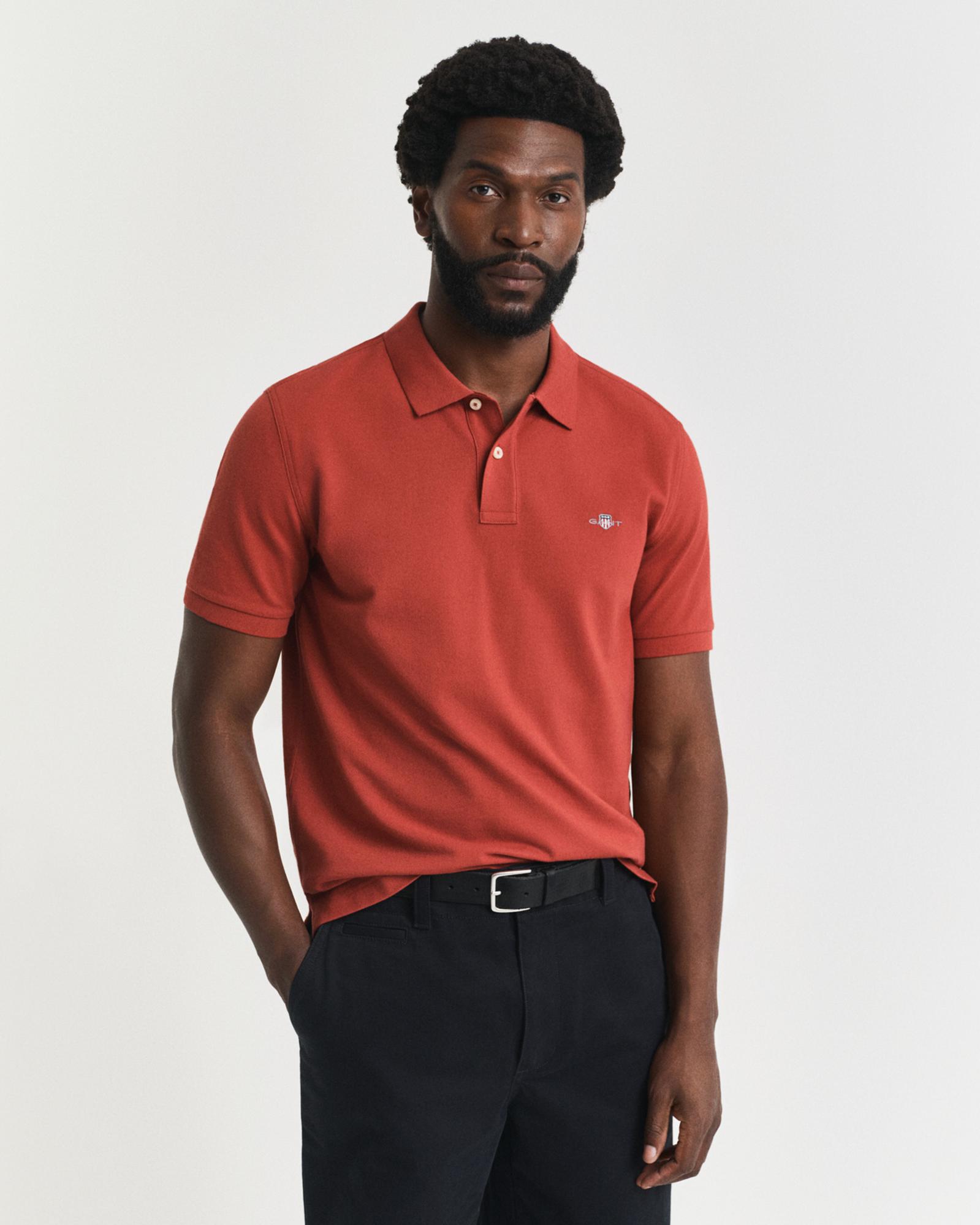 GANT Erkek Turuncu Regular Fit Polo