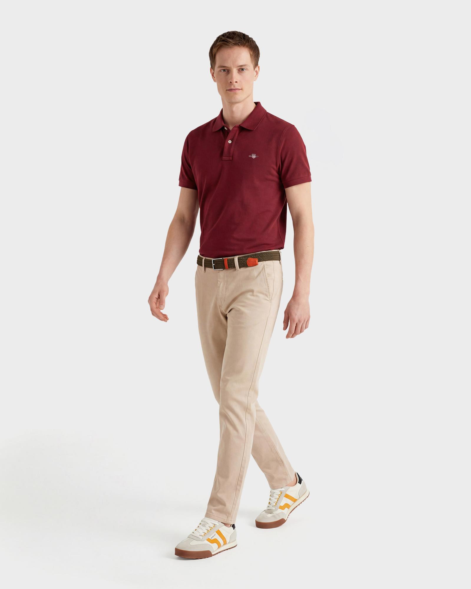 GANT Erkek Bordo Regular Fit Polo