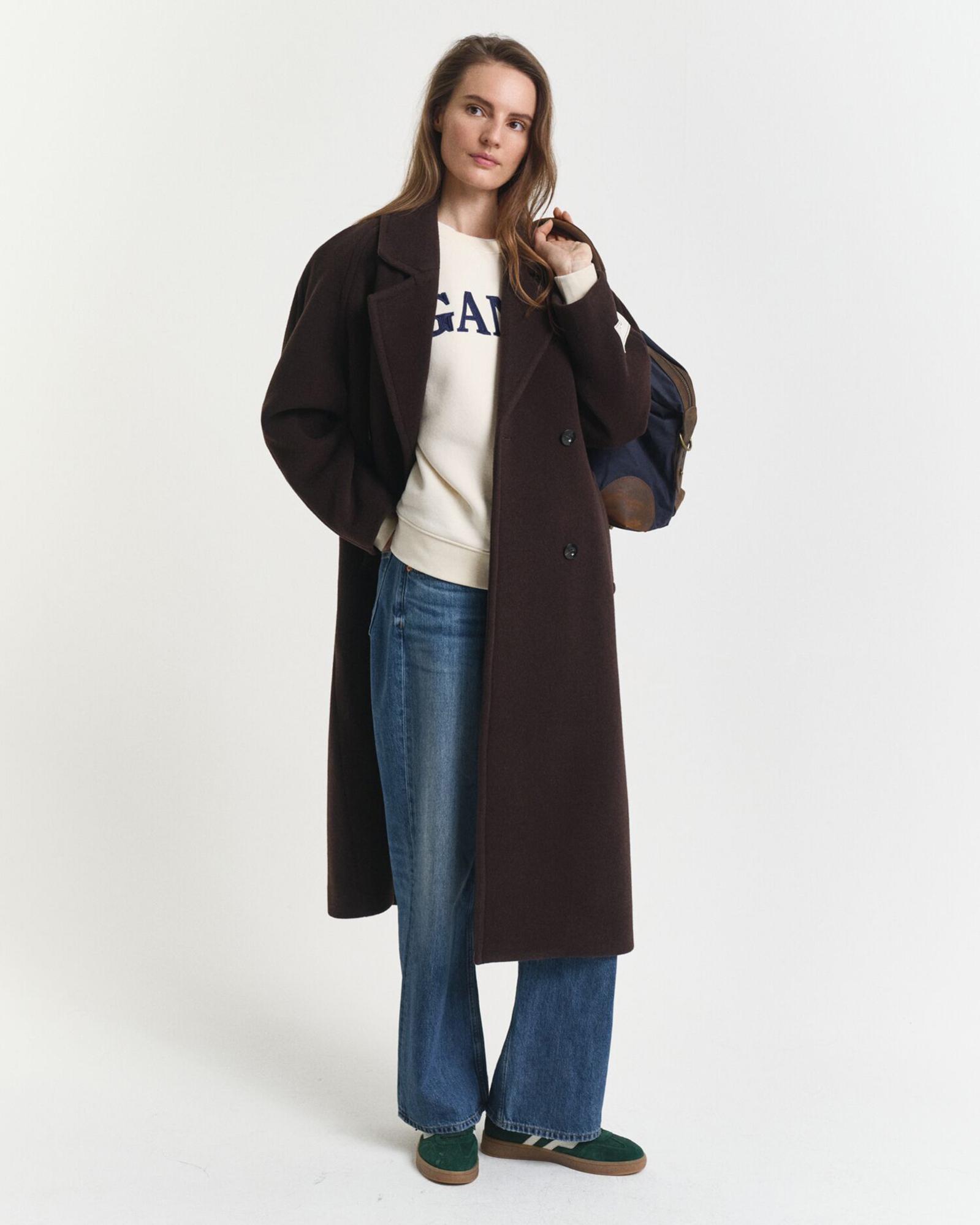 GANT Kadın Krem Relaxed Fit Bisiklet Yaka Sweatshirt