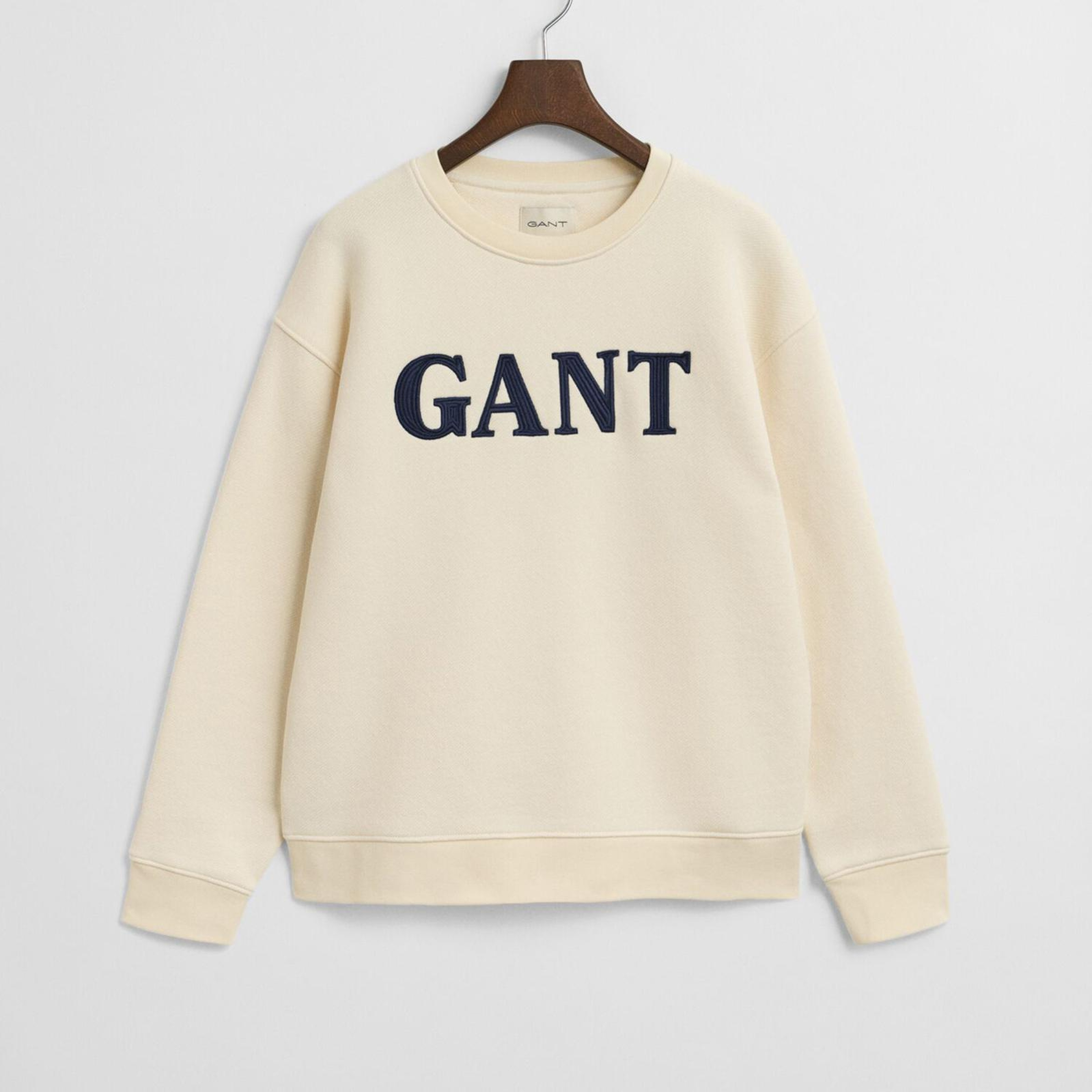 GANT Kadın Krem Relaxed Fit Bisiklet Yaka Sweatshirt