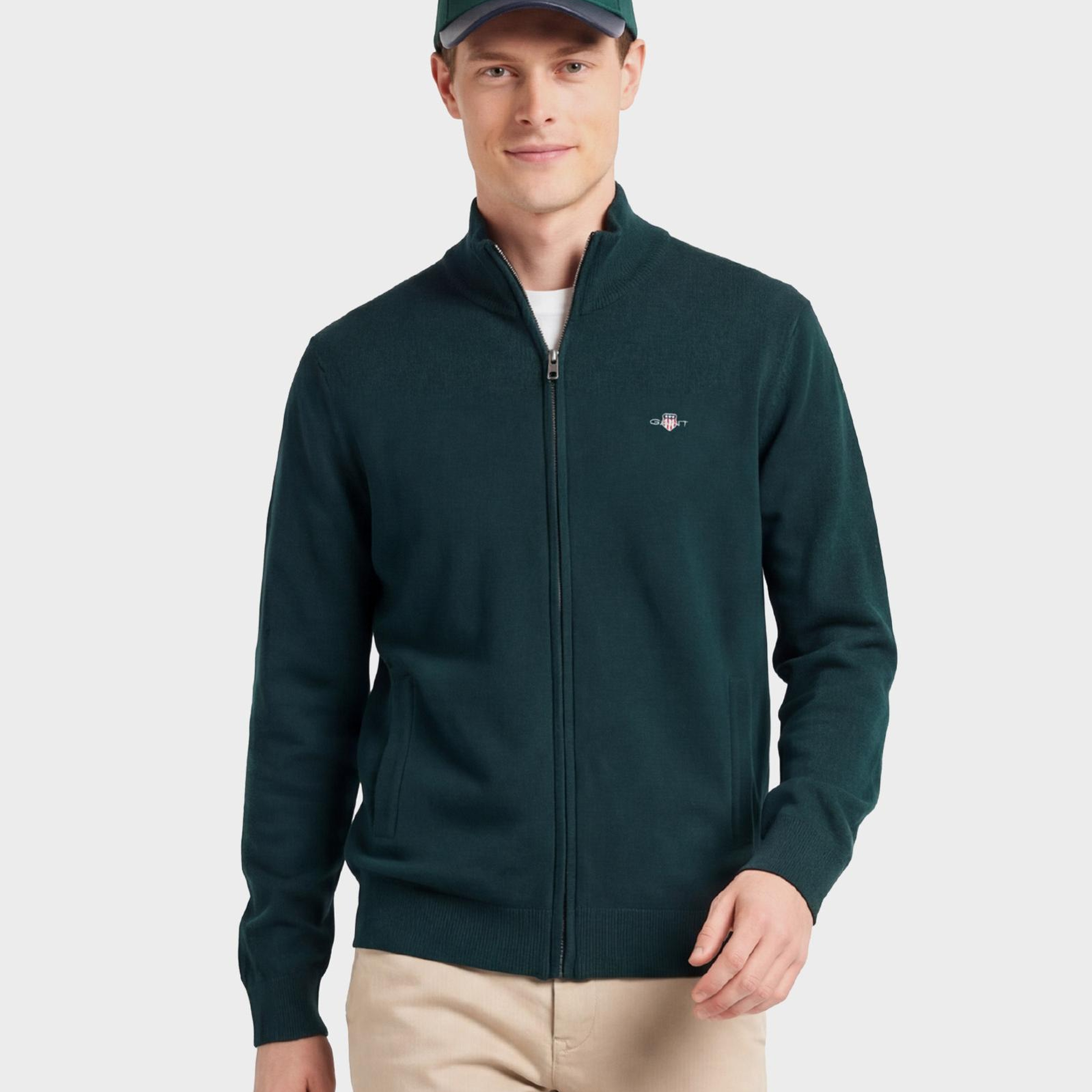 GANT Erkek Yeşil Regular Fit  Yün Hırka