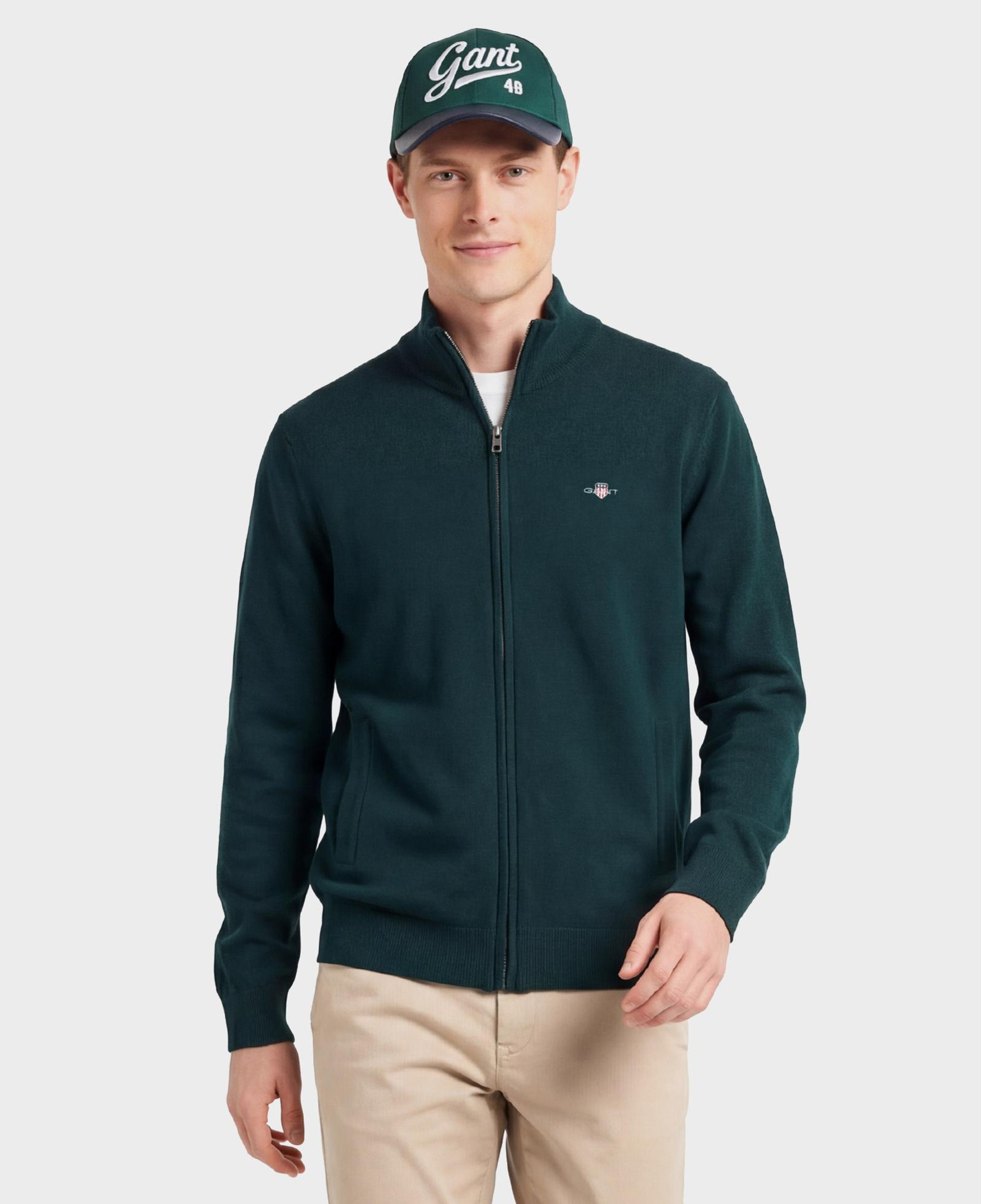 GANT Erkek Yeşil Regular Fit Yün Hırka
