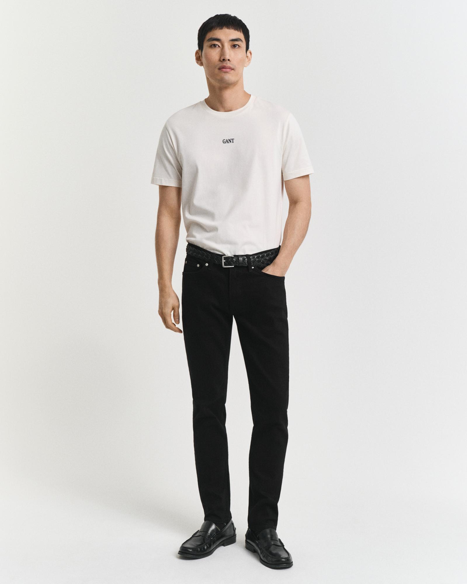 GANT Erkek Siyah Slim Fit Stay Black Jean