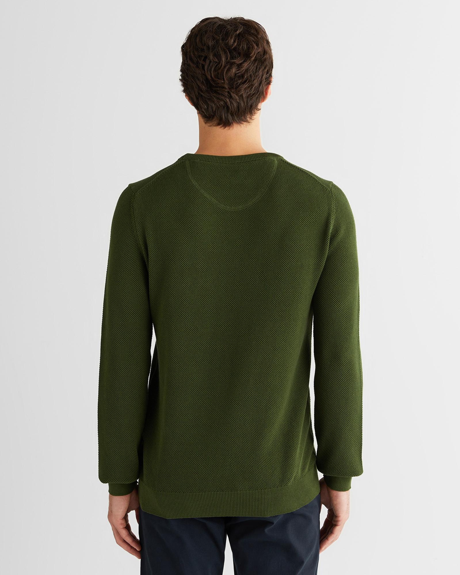 GANT Erkek Haki Regular Fit Bisiklet Yaka Triko