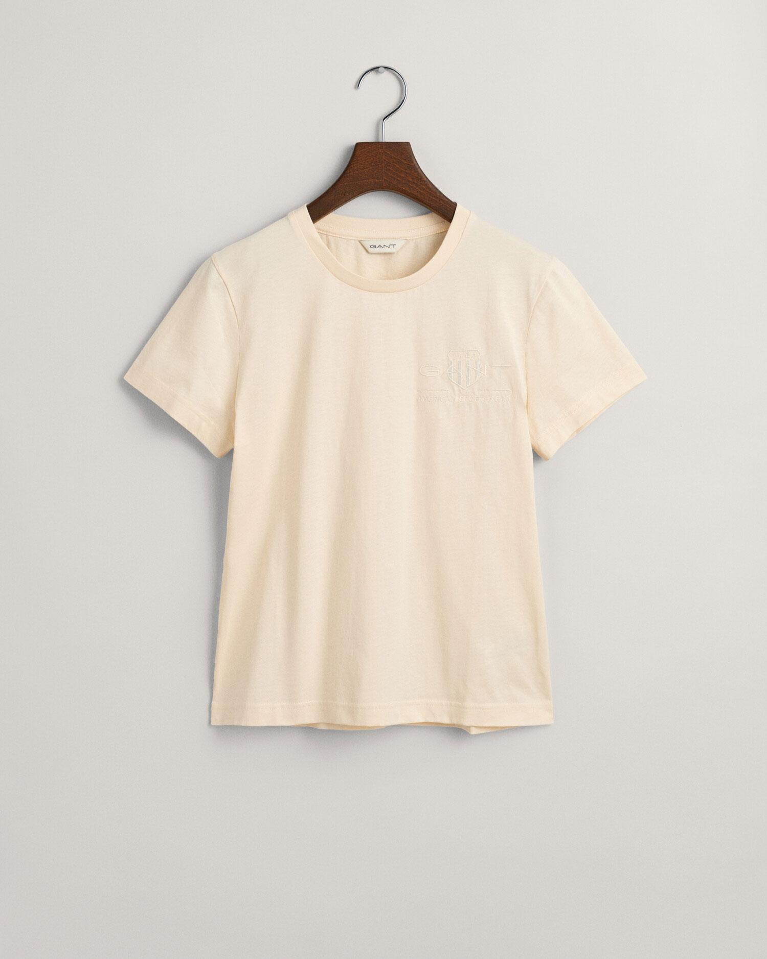 GANT Kadın Bej Regular Fit T-Shirt