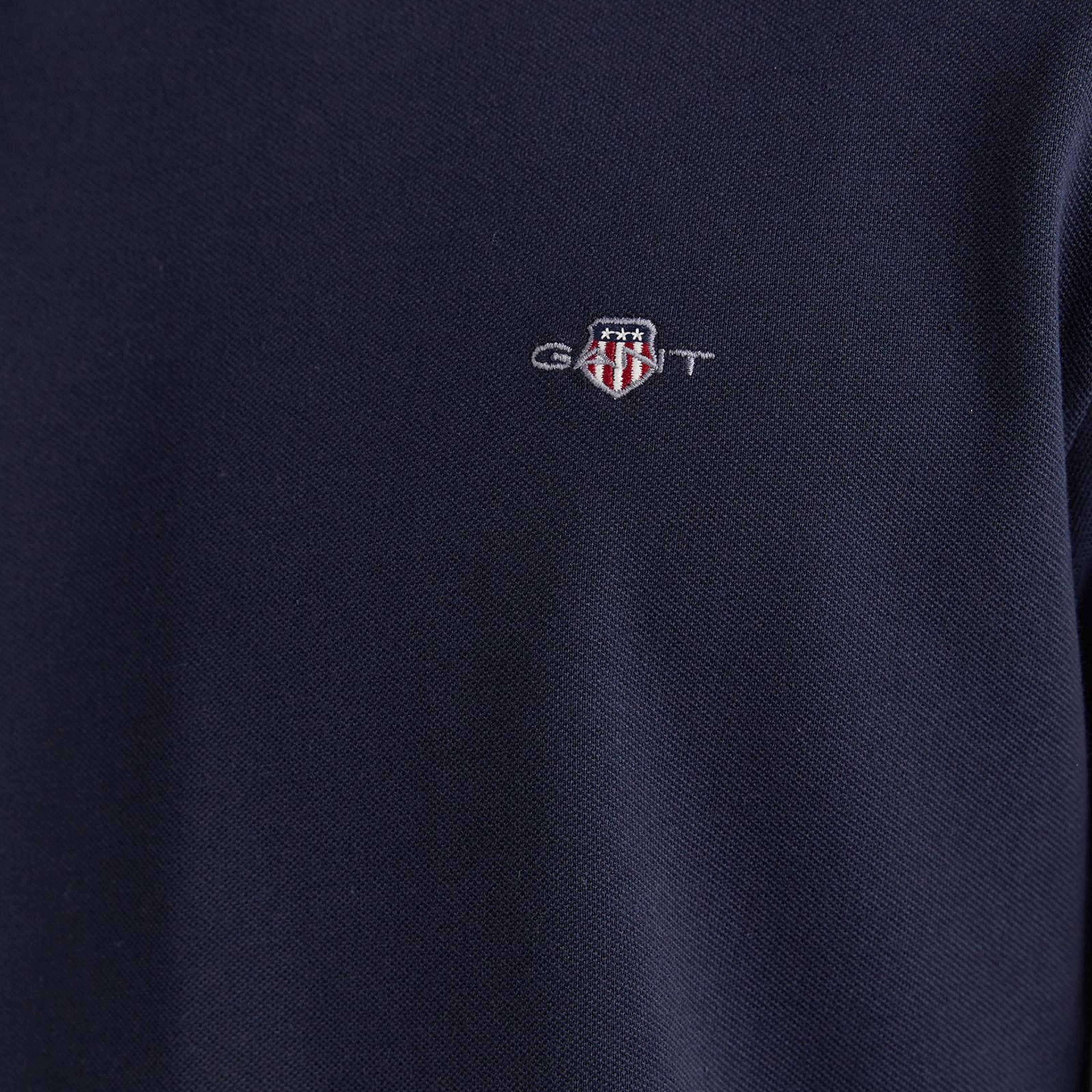 GANT Erkek Lacivert Slim Fit Bisiklet Yaka Uzun Kollu T-Shirt