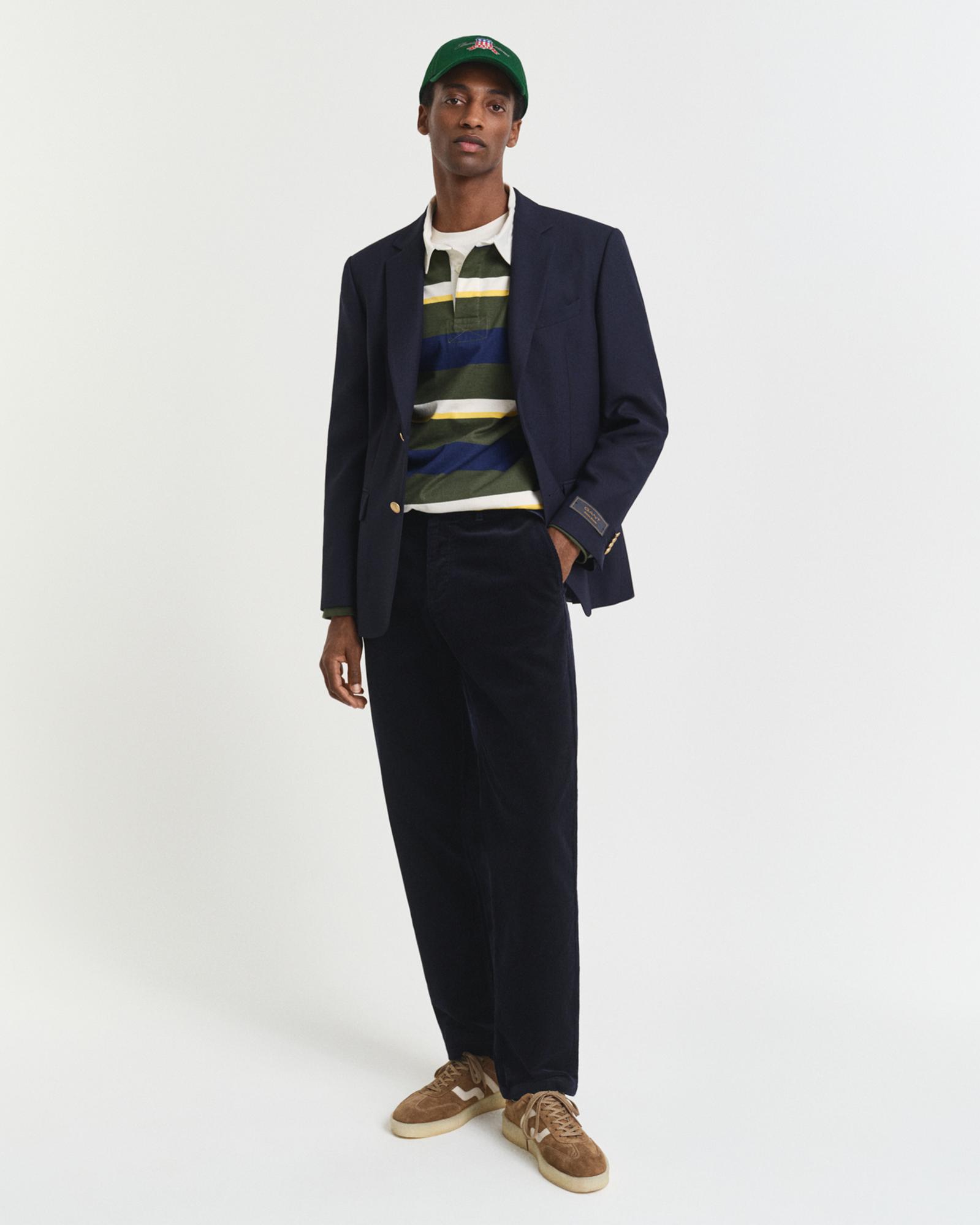 GANT Erkek Lacivert Regular Fit Cord Chino Pantolon