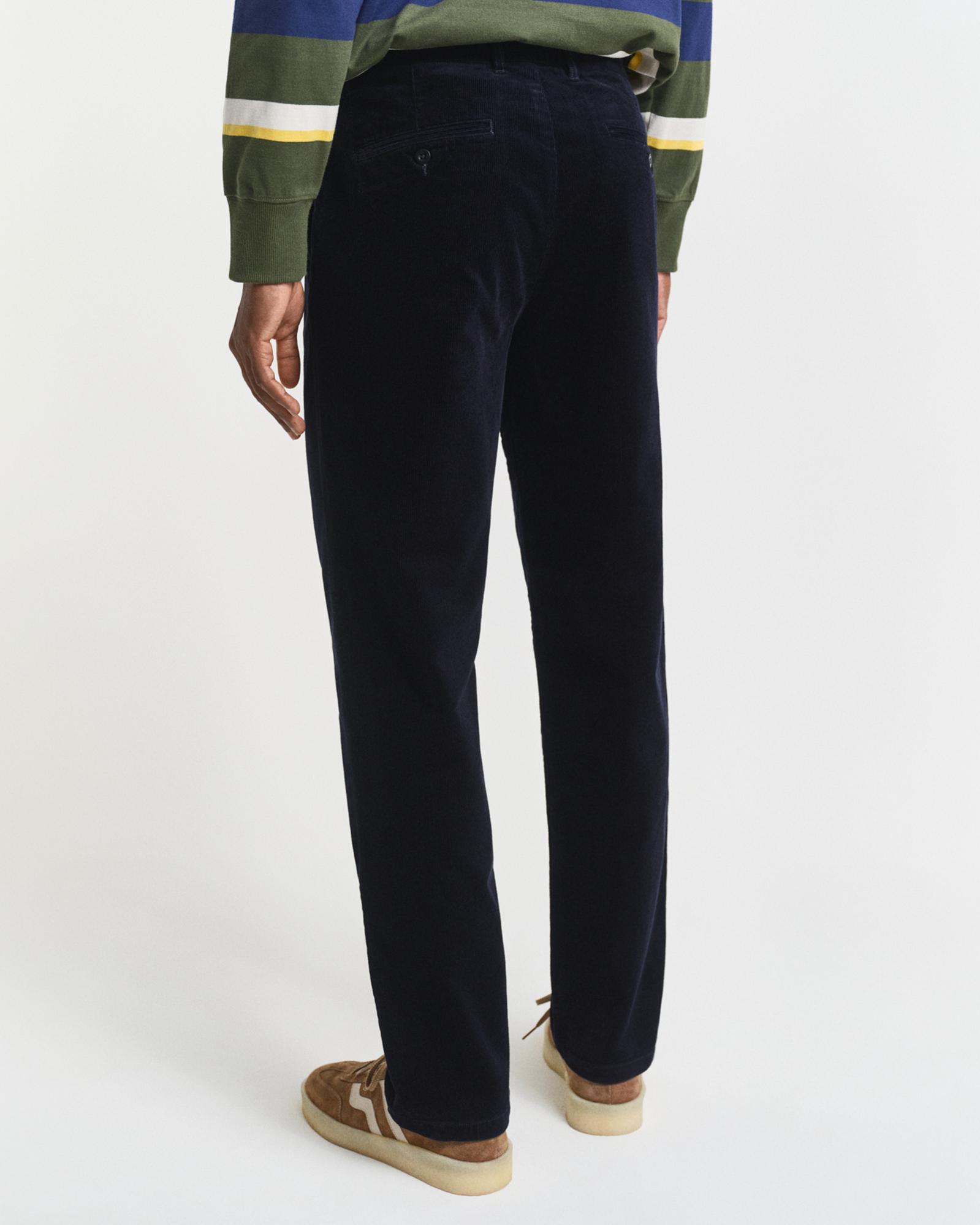 GANT Erkek Lacivert Regular Fit Cord Chino Pantolon