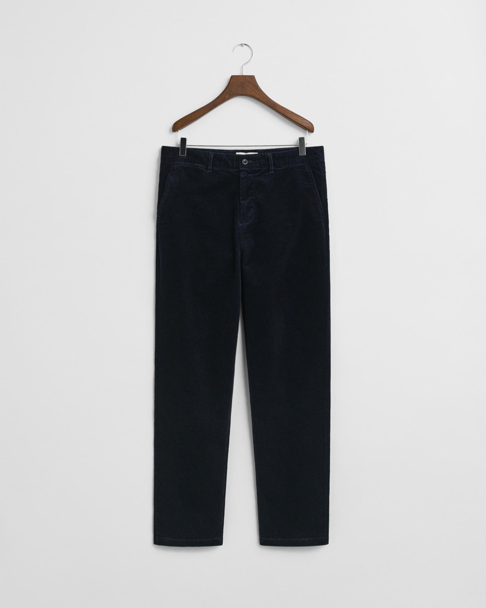 GANT Erkek Lacivert Regular Fit Cord Chino Pantolon