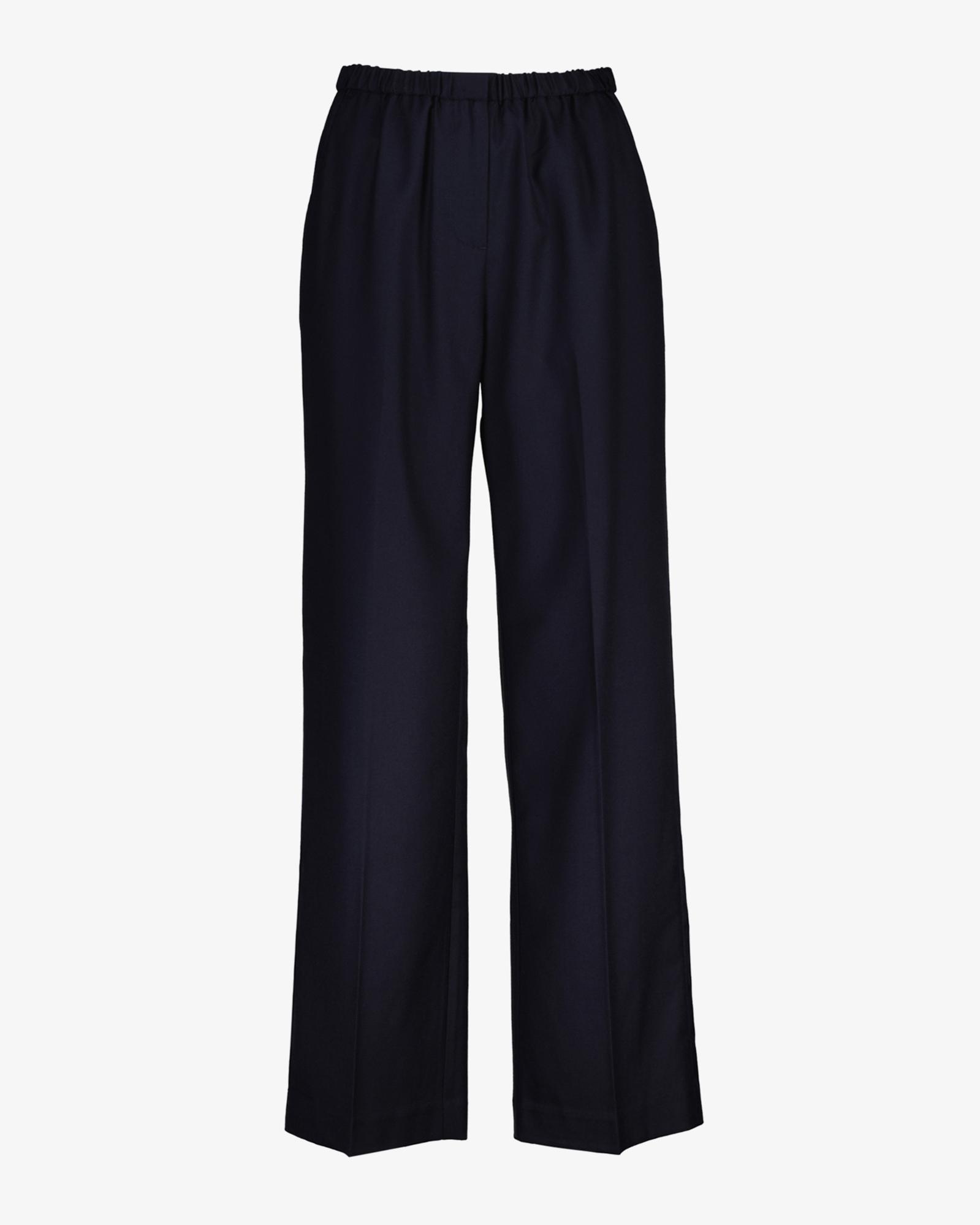 GANT Kadın Lacivert Relaxed Fit Yün Pantolon