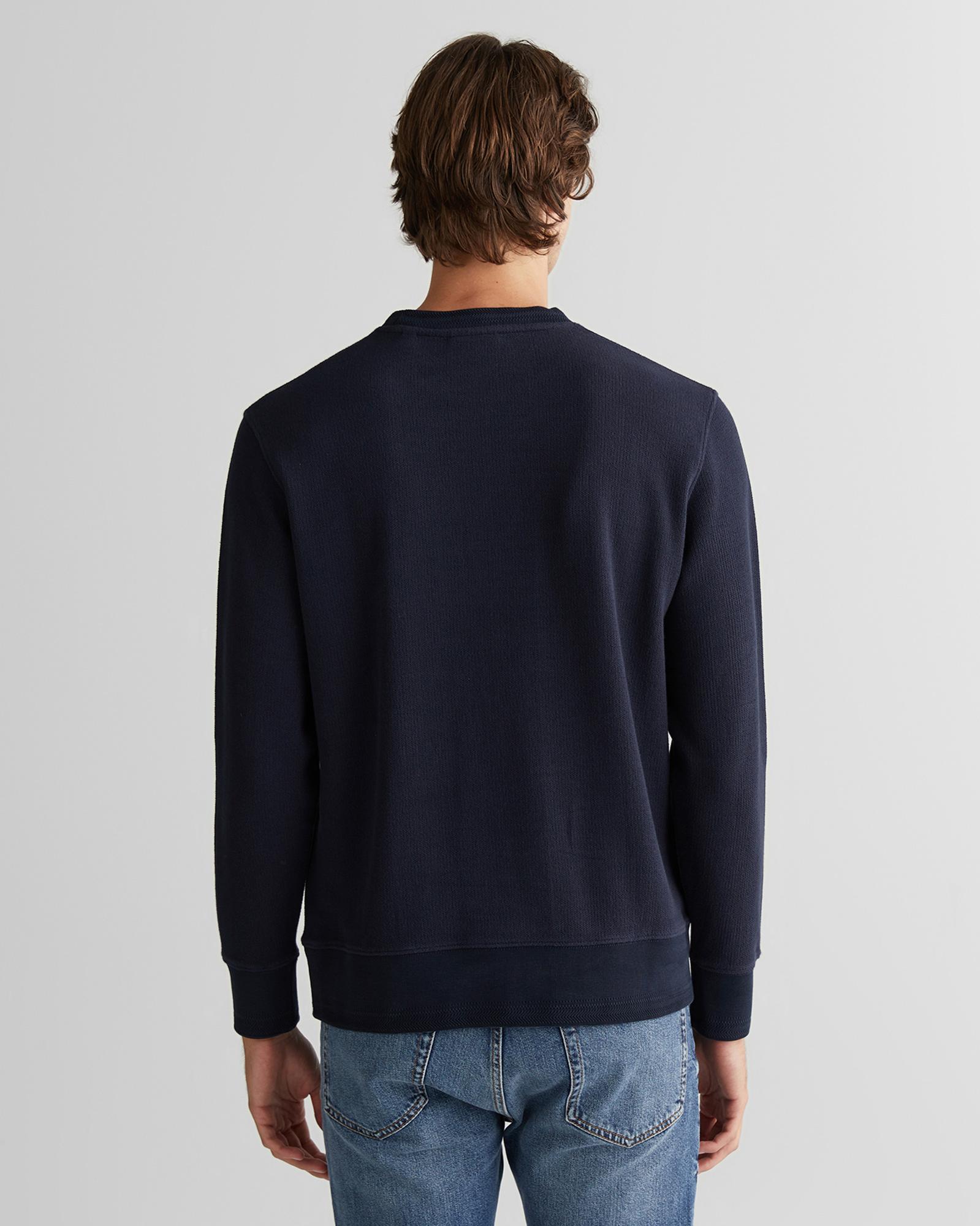 GANT Erkek Lacivert Bisiklet Yaka Sweatshirt