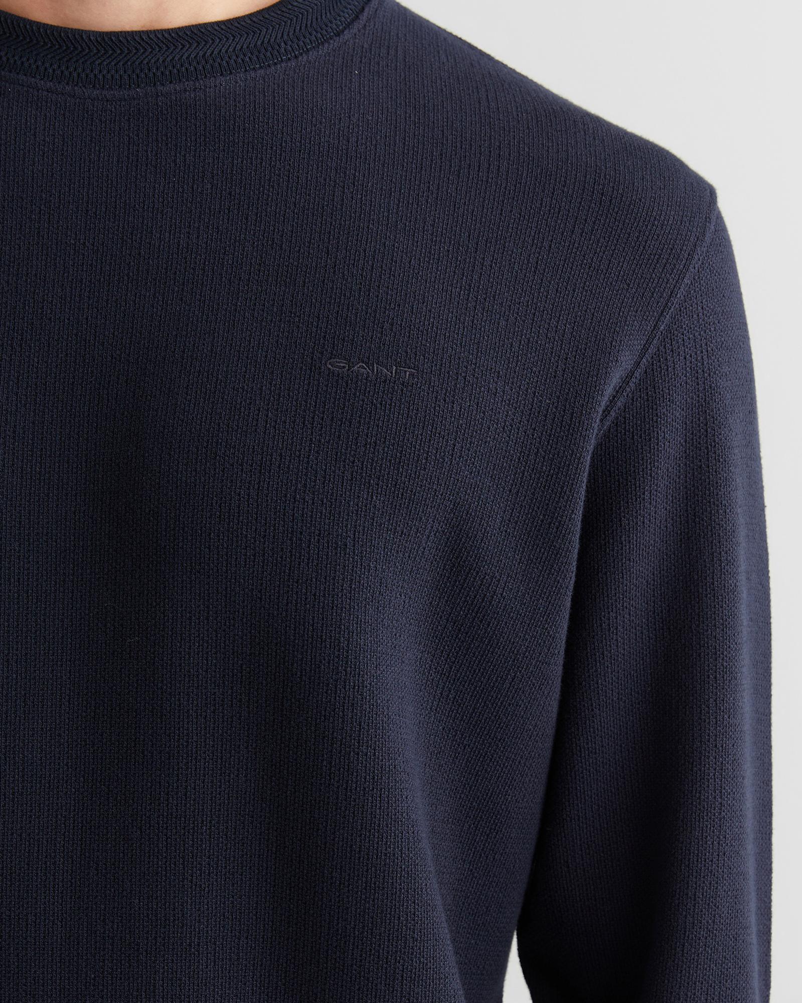GANT Erkek Lacivert Bisiklet Yaka Sweatshirt