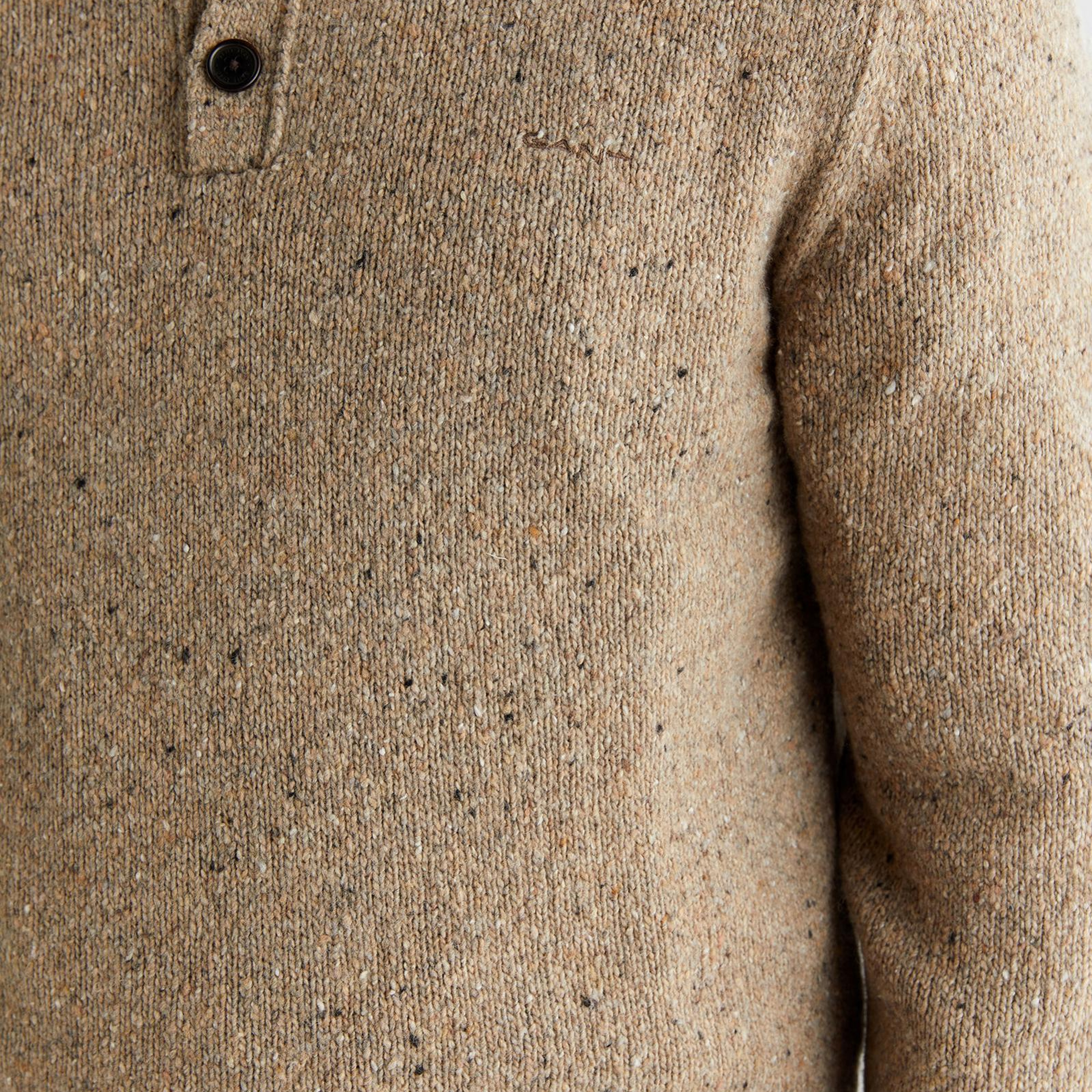 GANT Erkek Bej Regular Fit Düğmeli Triko