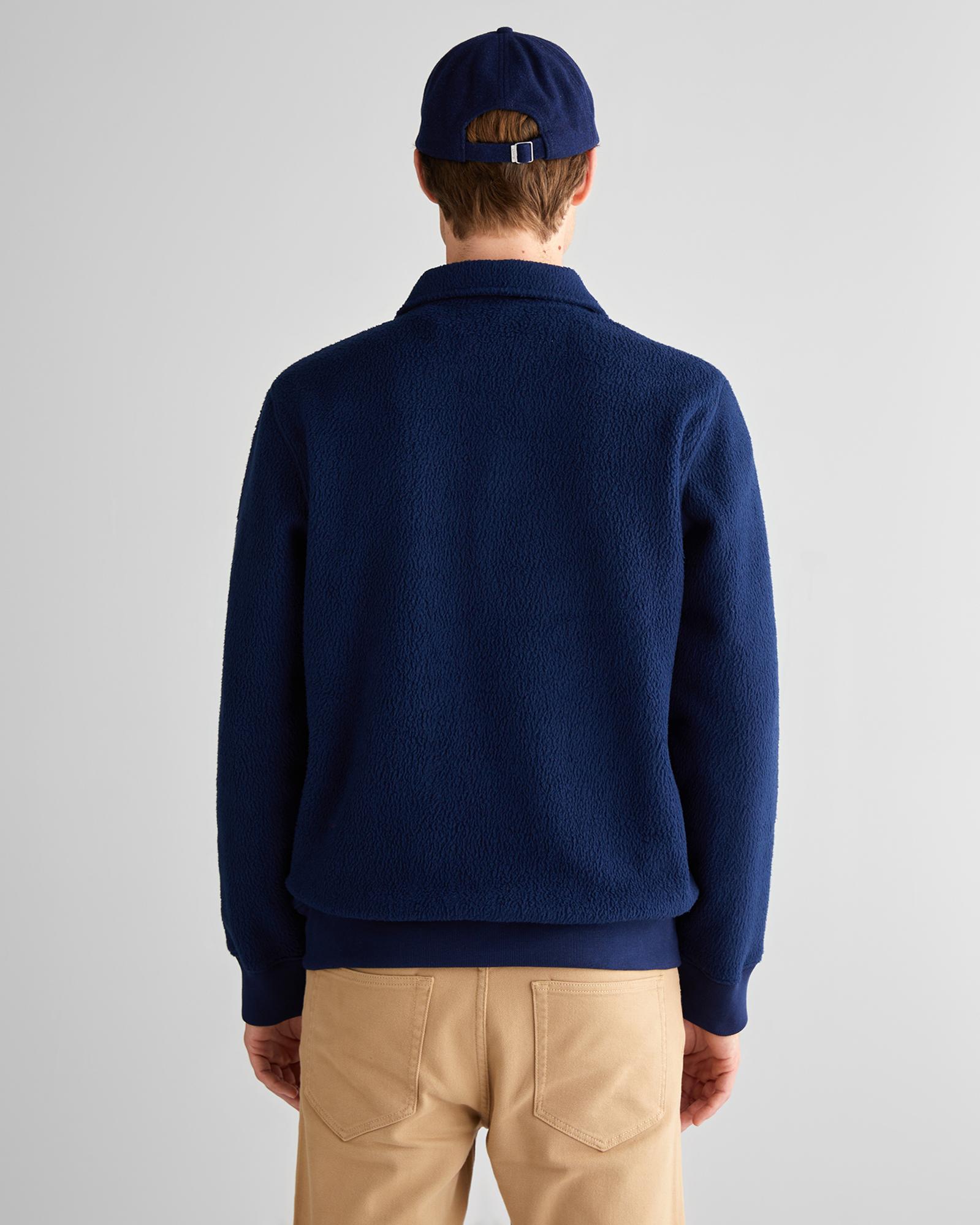 GANT Erkek Lacivert Regular Fit Yarım Fermuarlı Logolu Sweatshirt