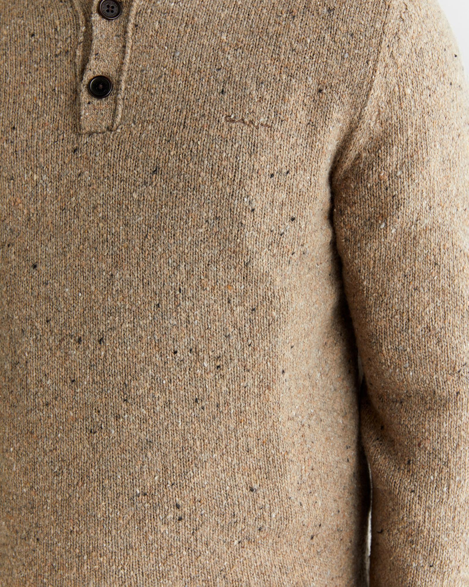 GANT Erkek Bej Regular Fit Düğmeli Triko