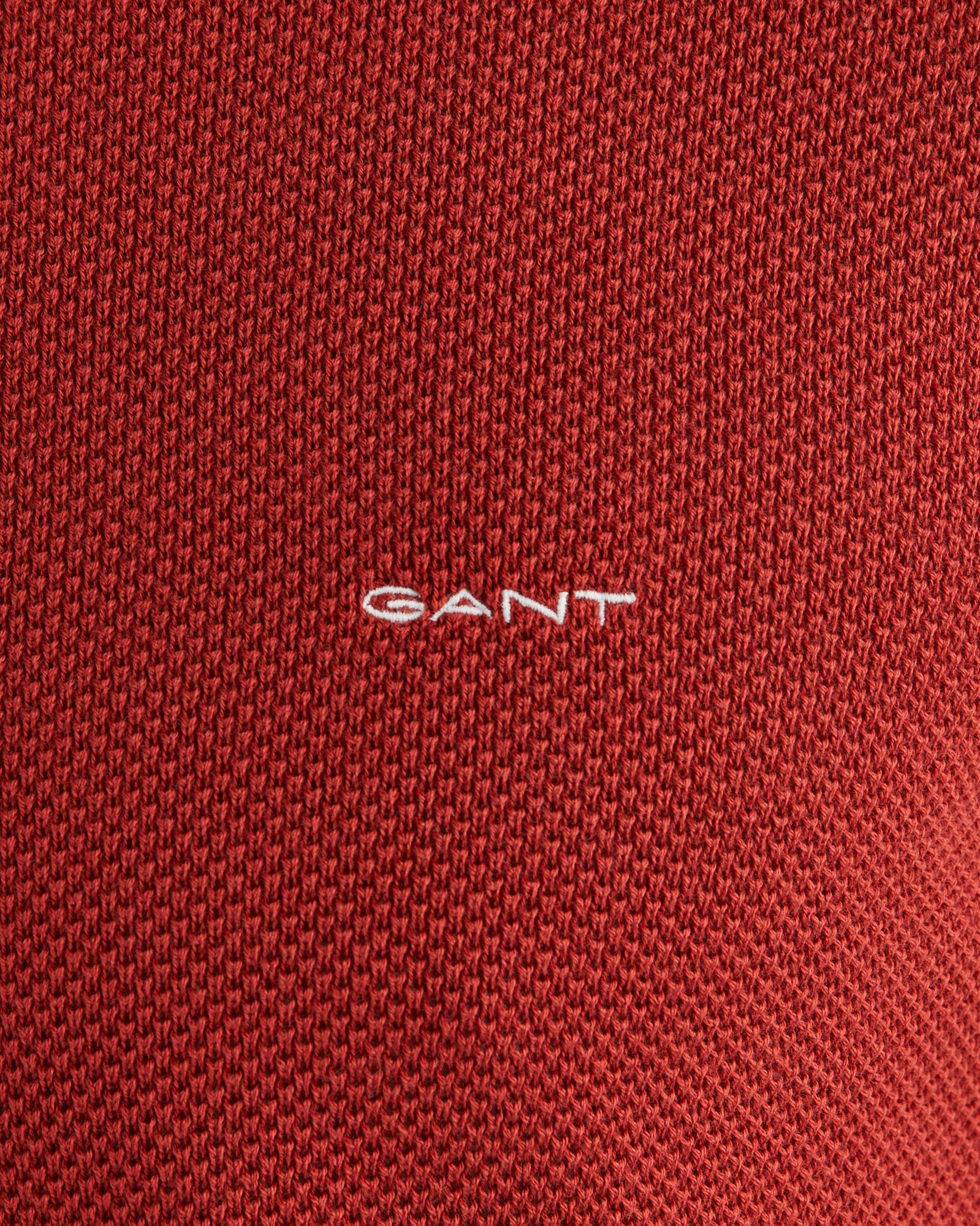 GANT Erkek Kırmızı Regular Fit Bisiklet Yaka Triko