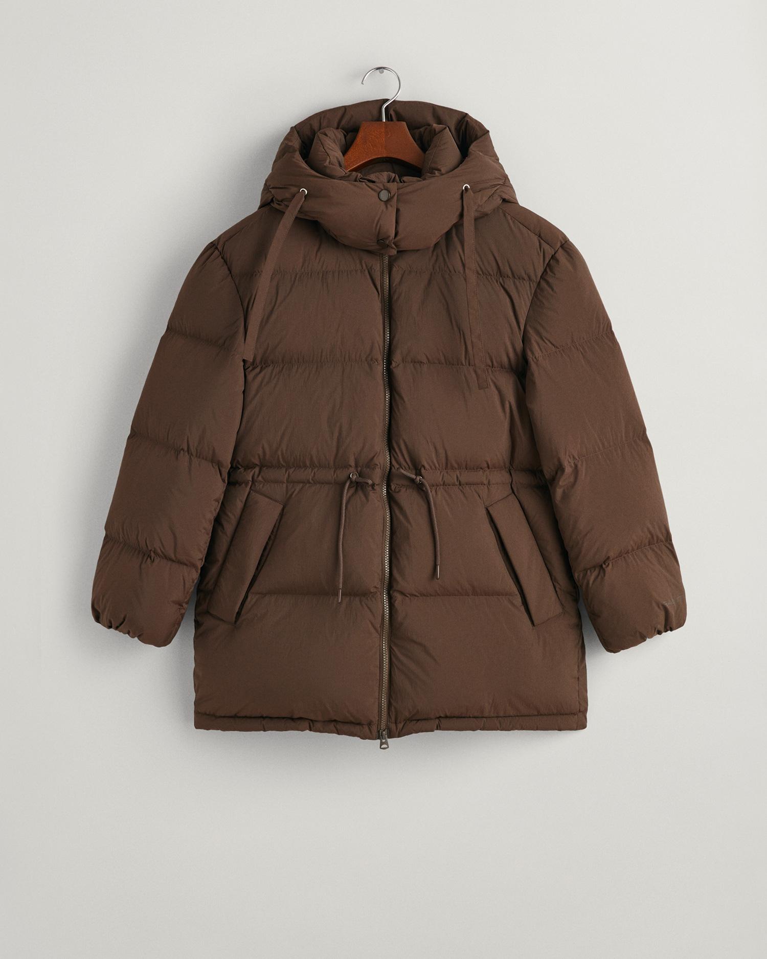 GANT Kadın Kahverengi Kapüşonlu Kapitone Mont