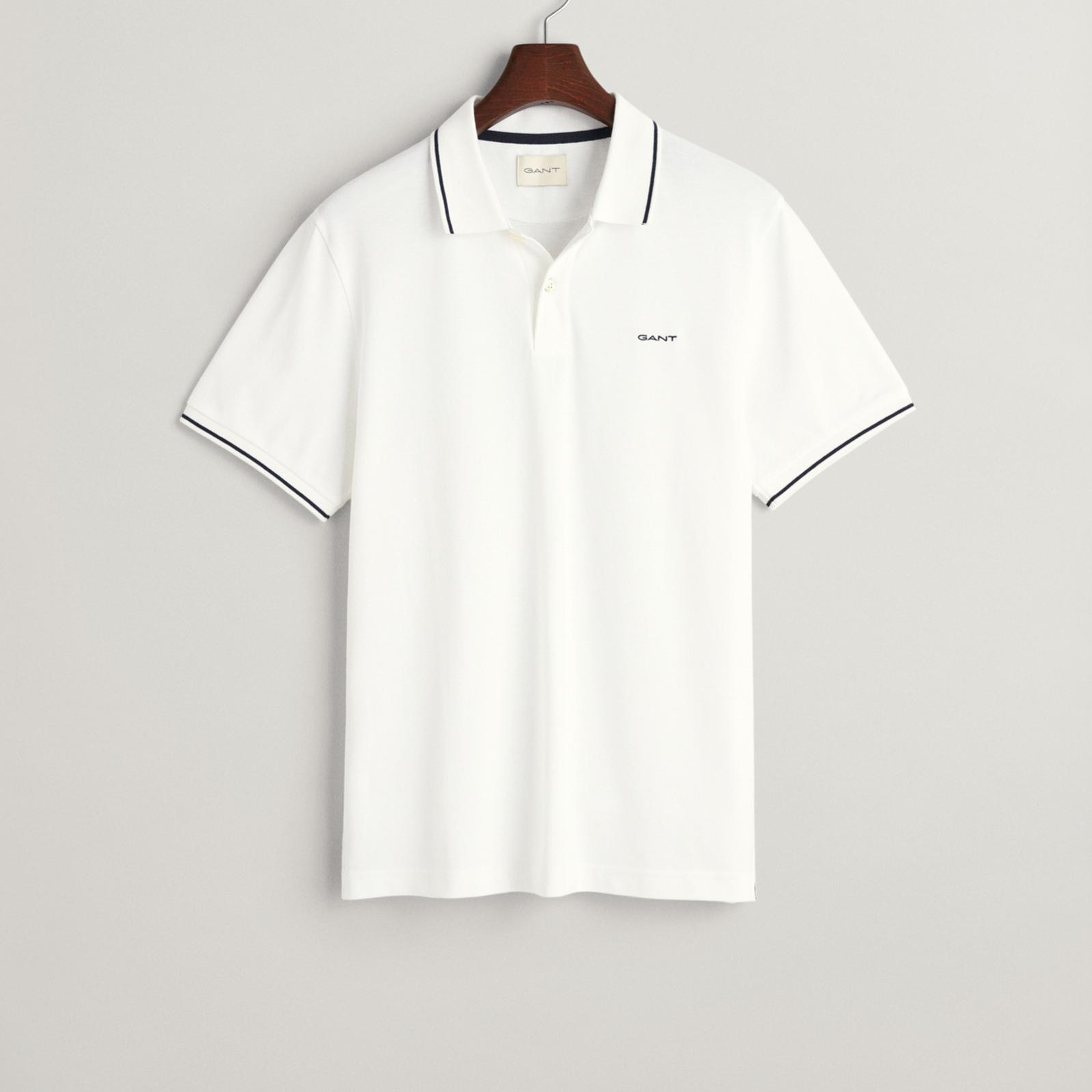 GANT Erkek Beyaz Regular Fit Polo Yaka T-Shirt