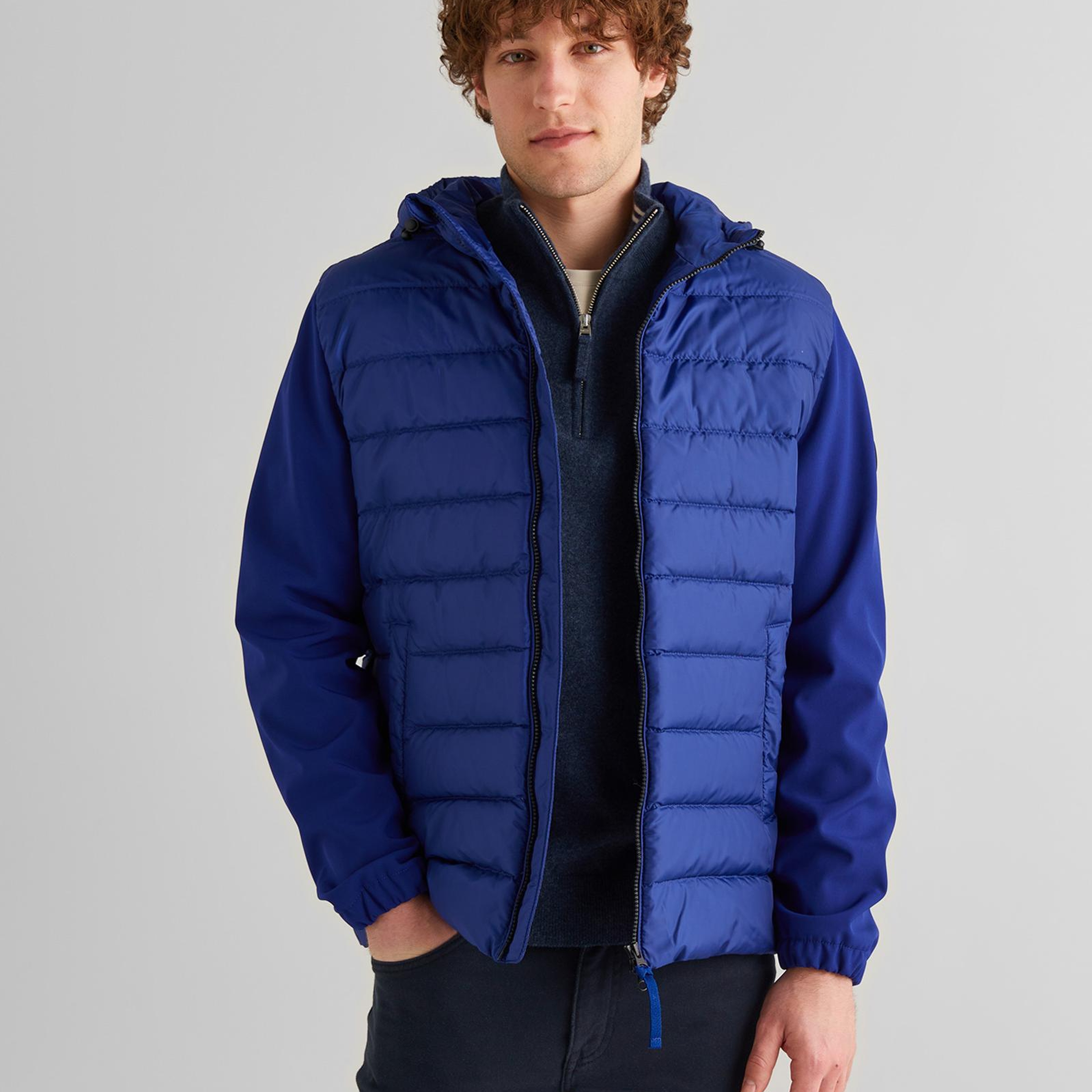 GANT Erkek Lacivert Kapüşonlu Kapitone Mont