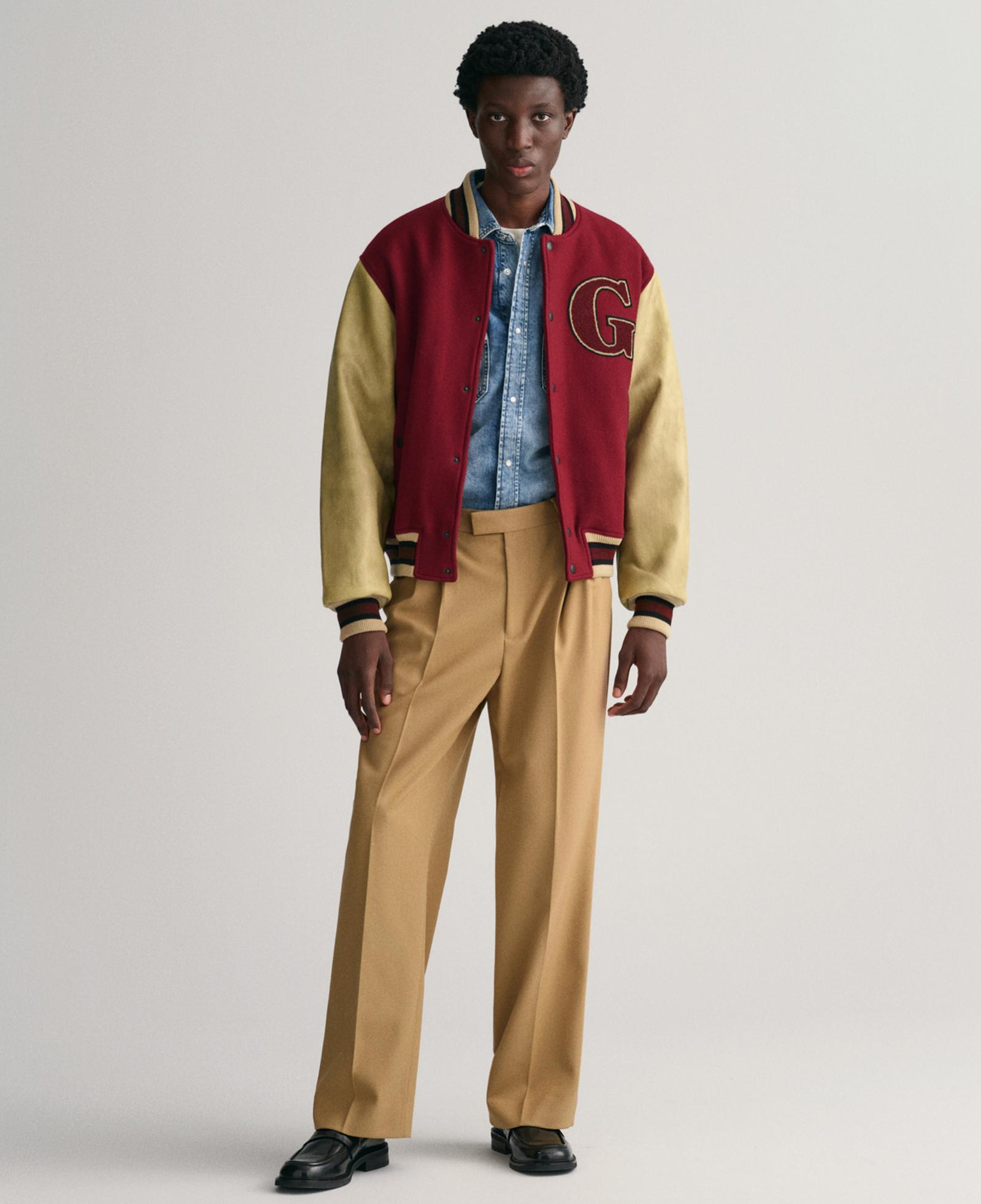 GANT Erkek Bordo Hakim Yaka Logolu Bomber Ceket