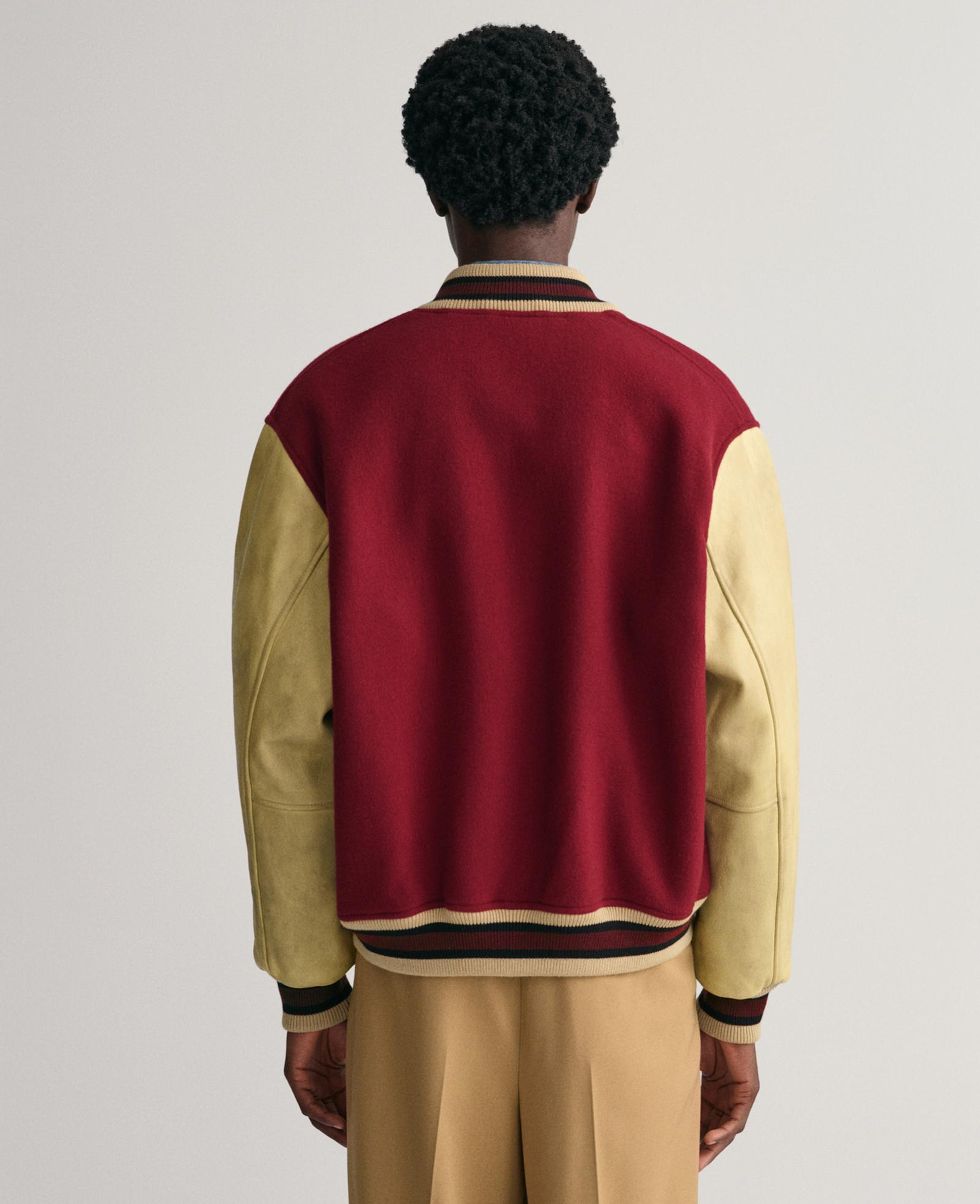 GANT Erkek Bordo Hakim Yaka Logolu Bomber Ceket