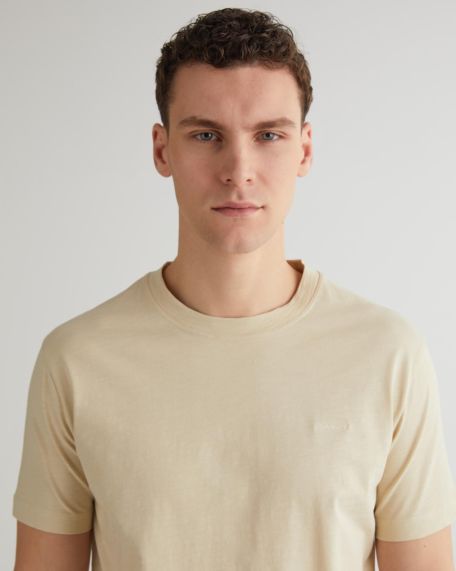 GANT Erkek Bej Regular Fit Bisiklet Yaka T-shirt