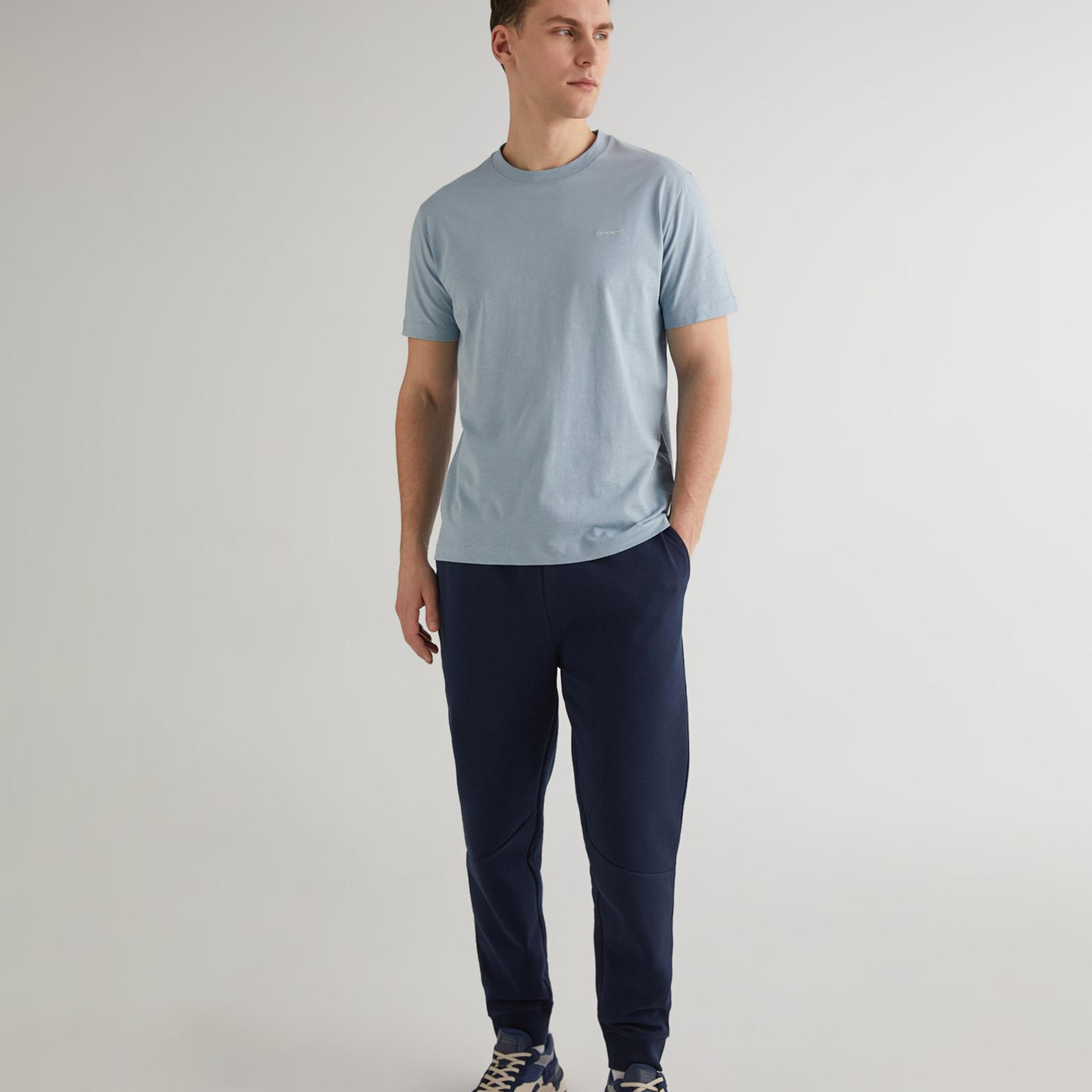 GANT Erkek Mavi Regular Fit T-Shirt