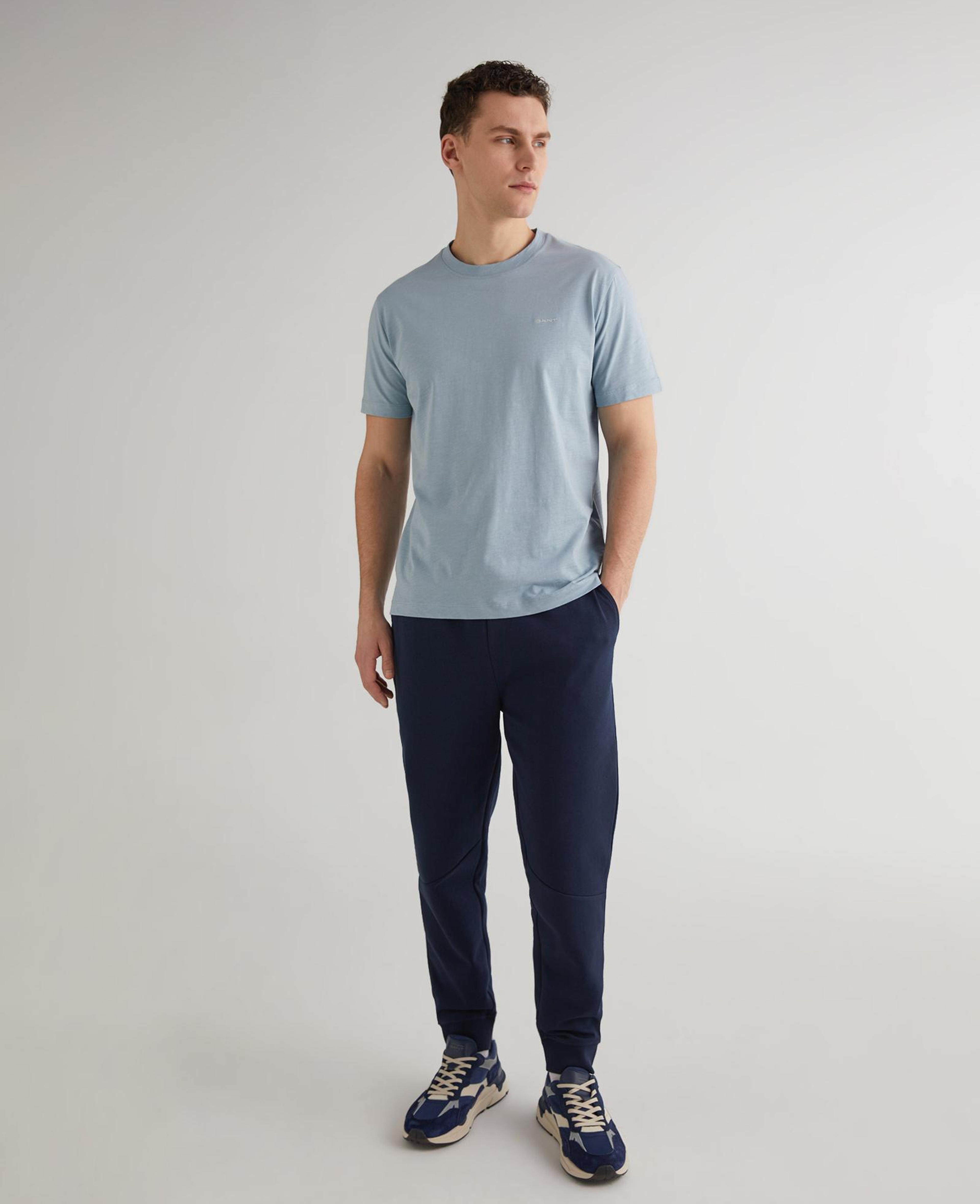 GANT Erkek Mavi Regular Fit T-Shirt
