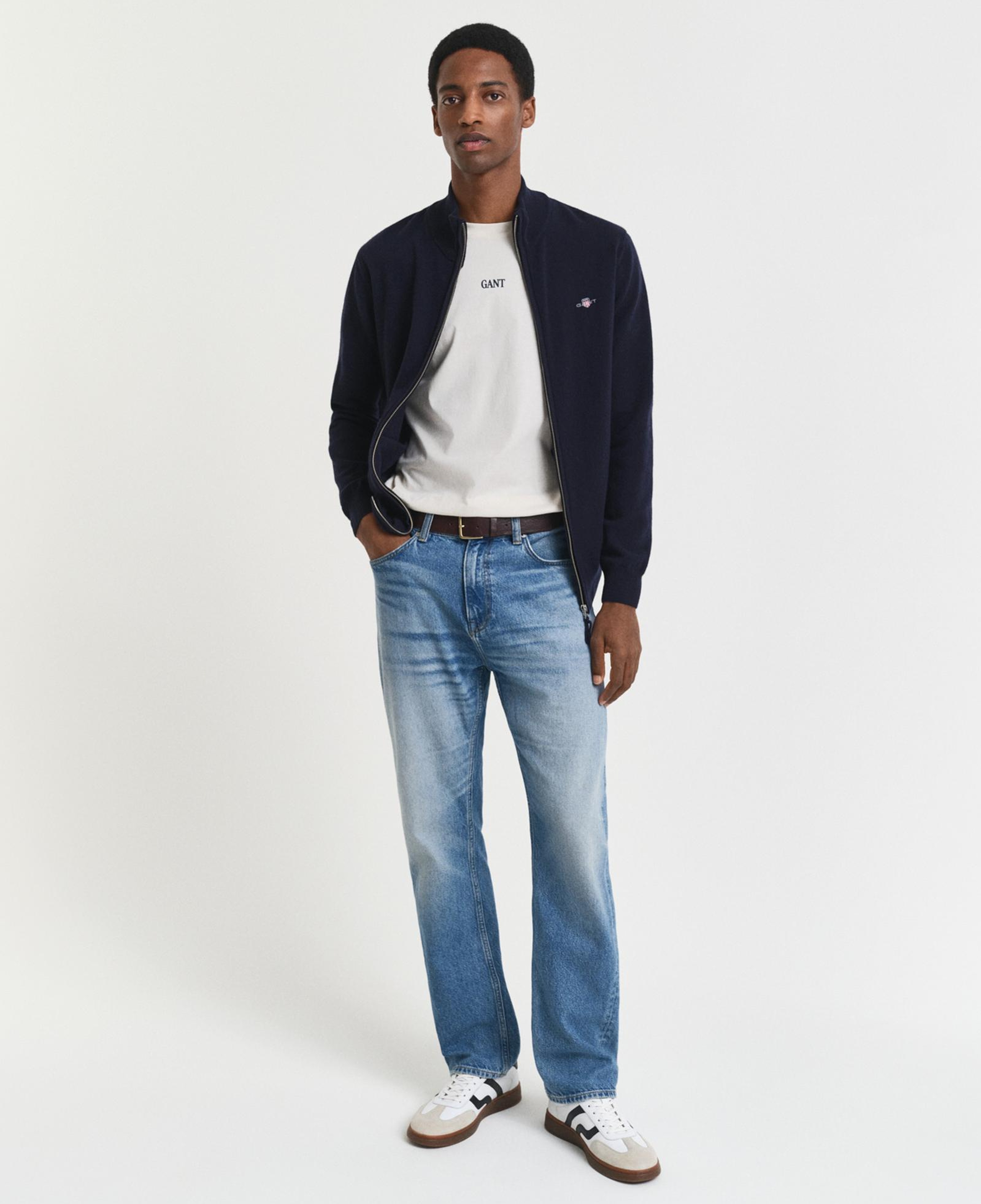 GANT Erkek Lacivert Regular Fit Hırka