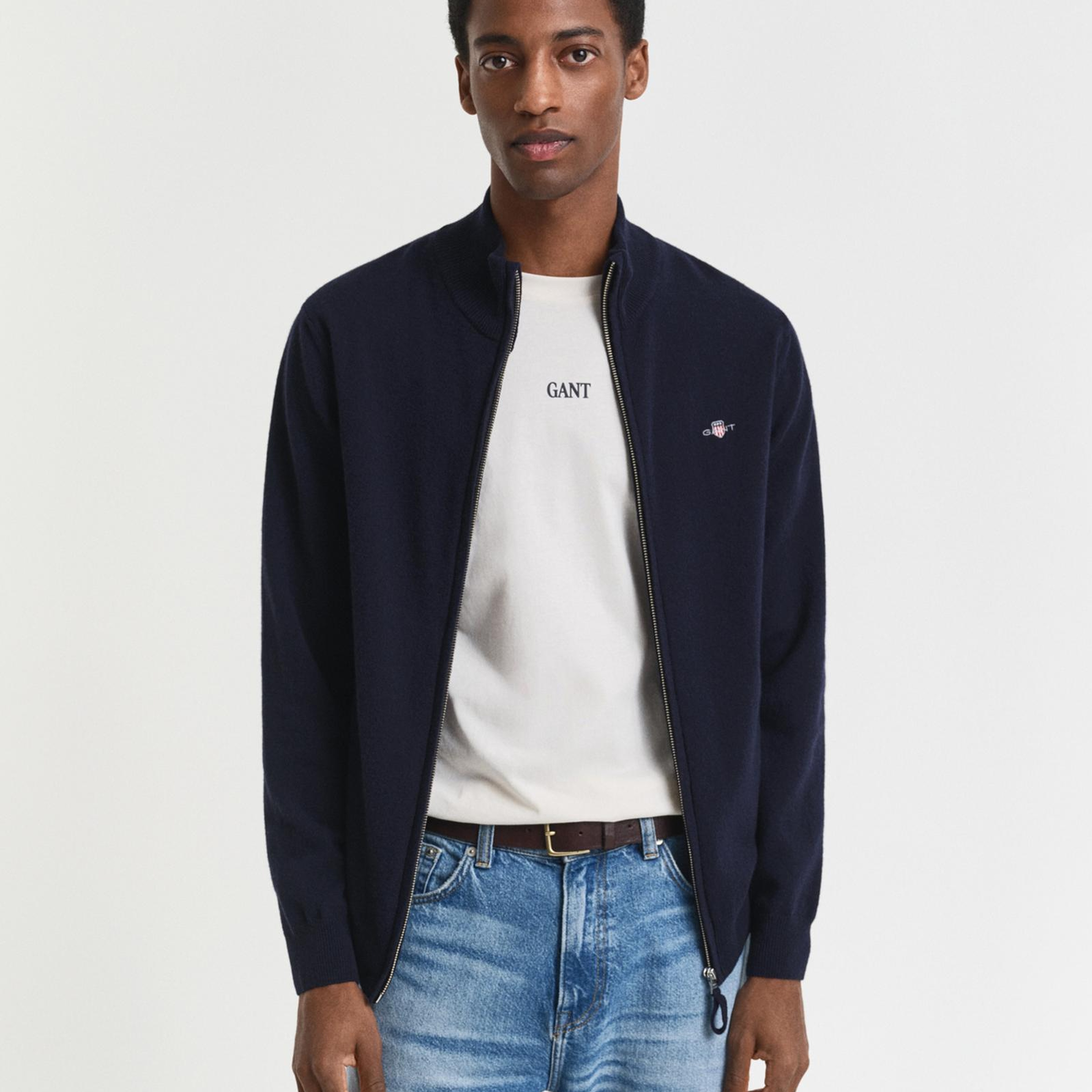 GANT Erkek Lacivert Regular Fit Hırka