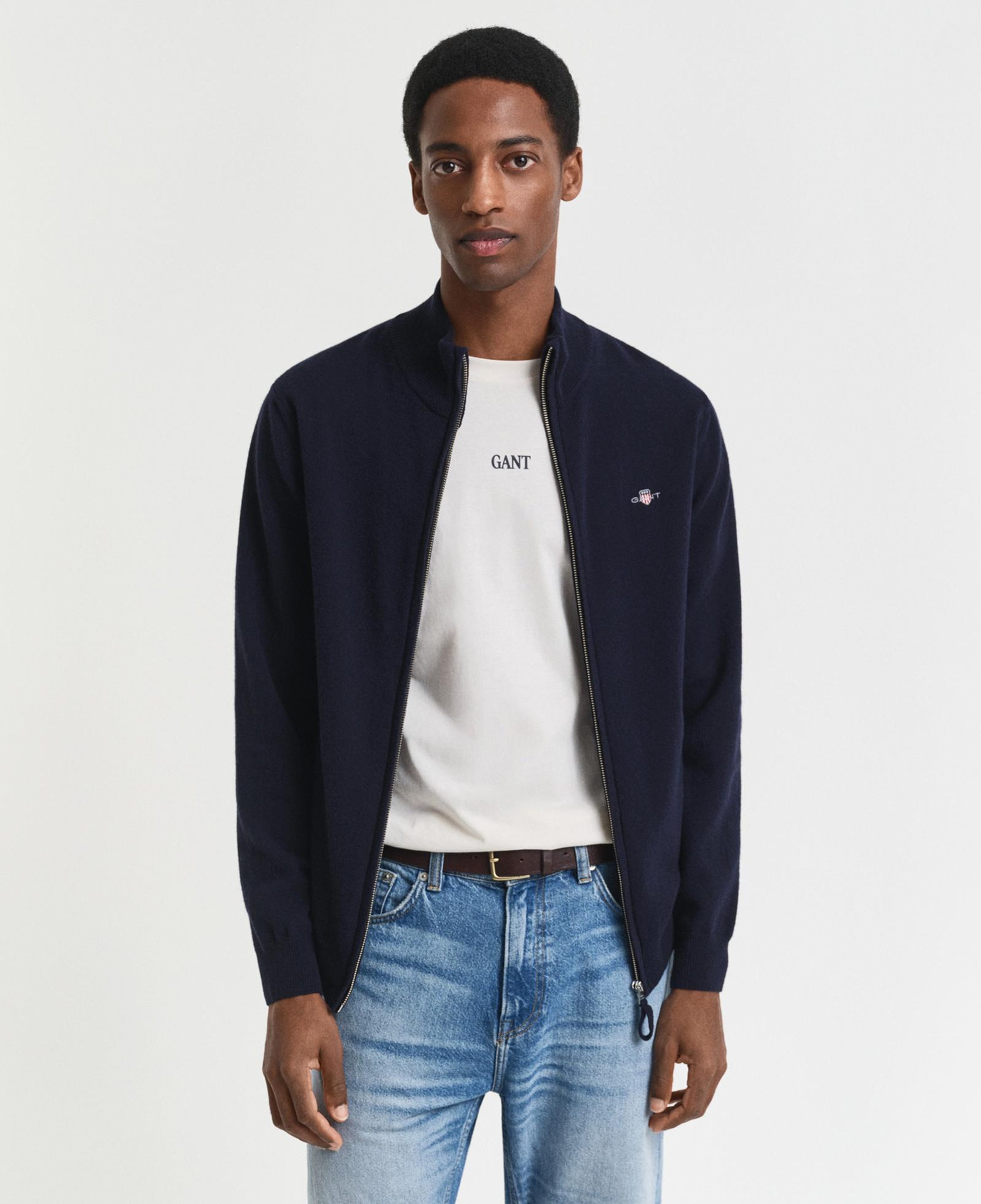 GANT Erkek Lacivert Regular Fit Hırka