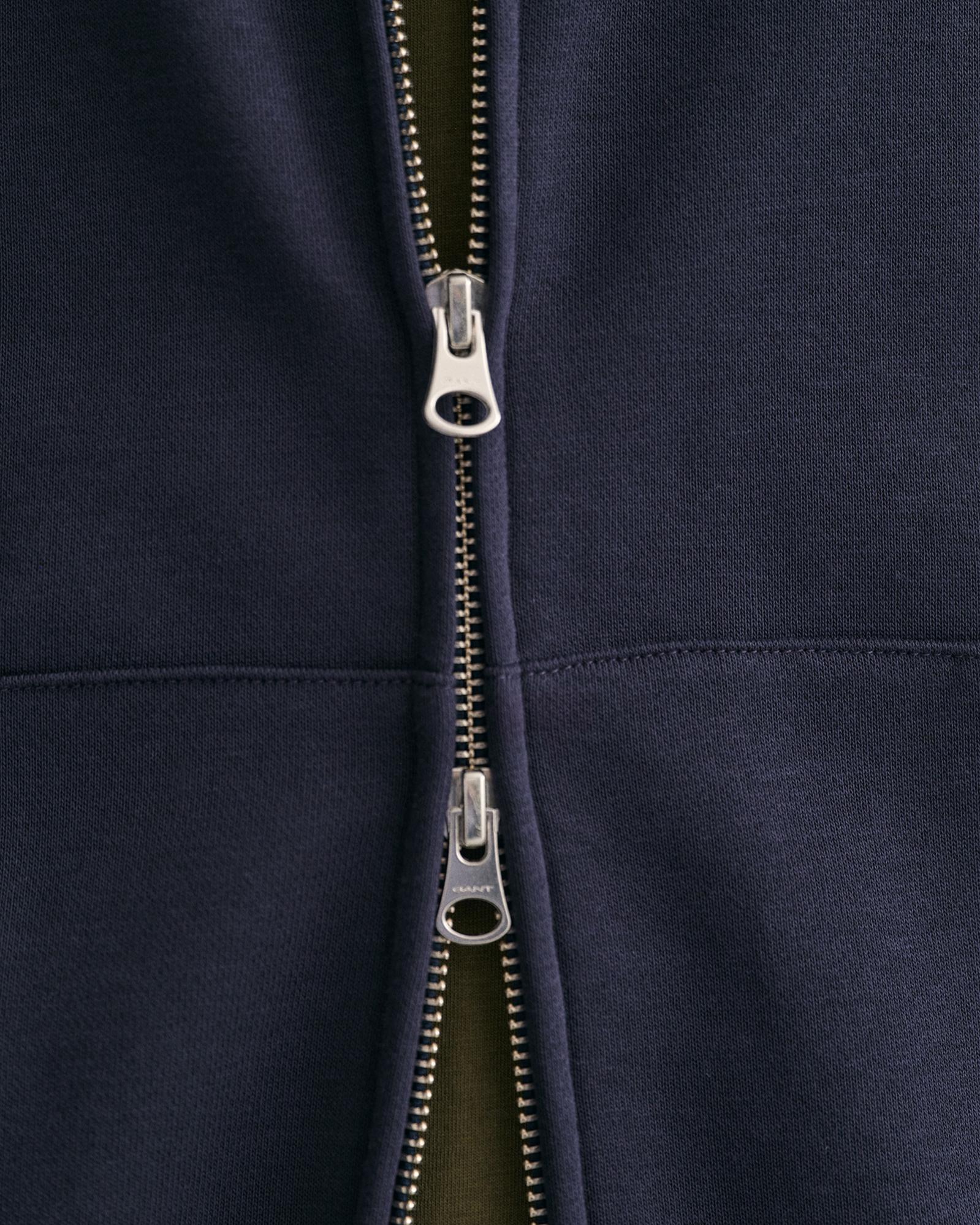 GANT Erkek Lacivert Fermuarlı Logolu Hırka