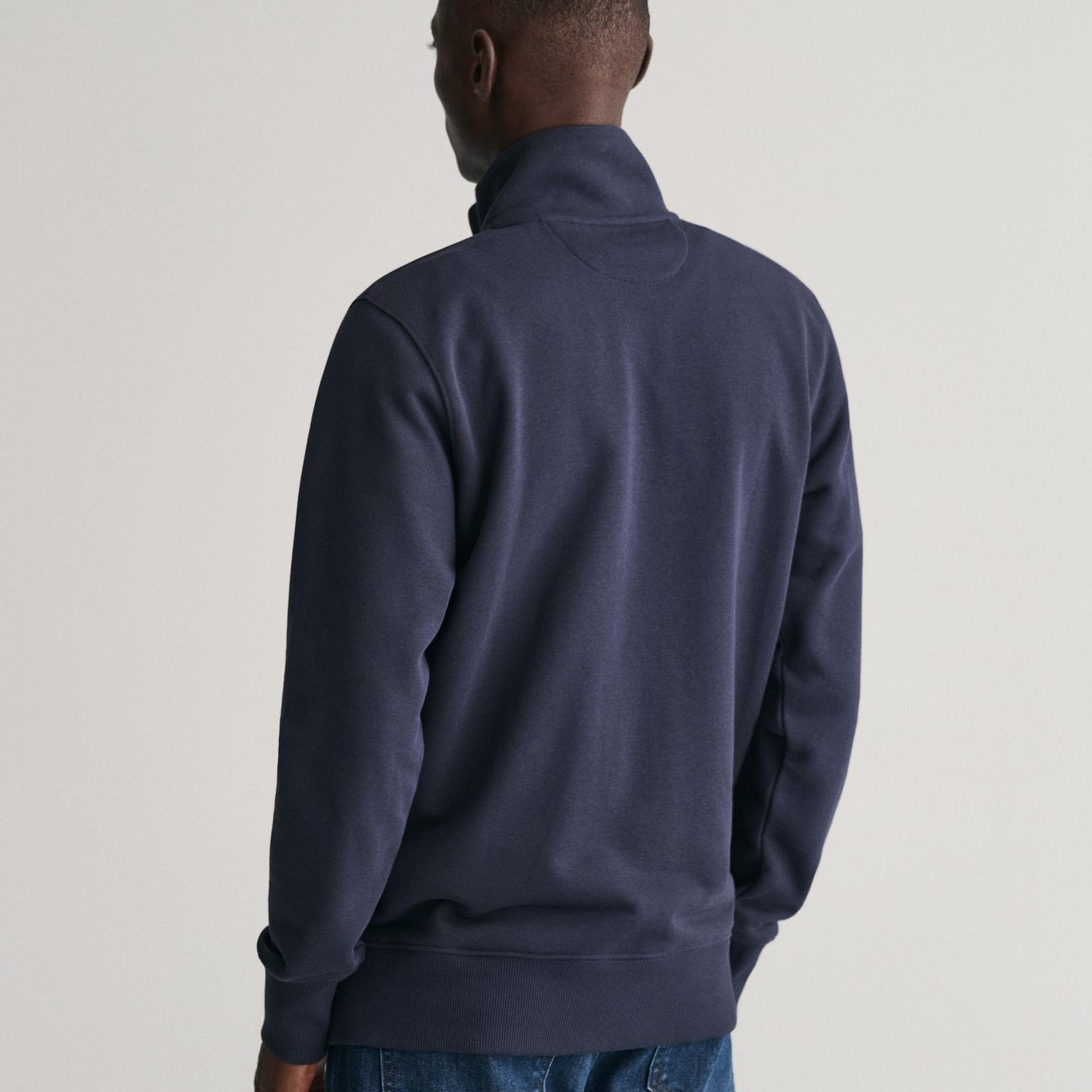 GANT Erkek Lacivert Fermuarlı Logolu Hırka