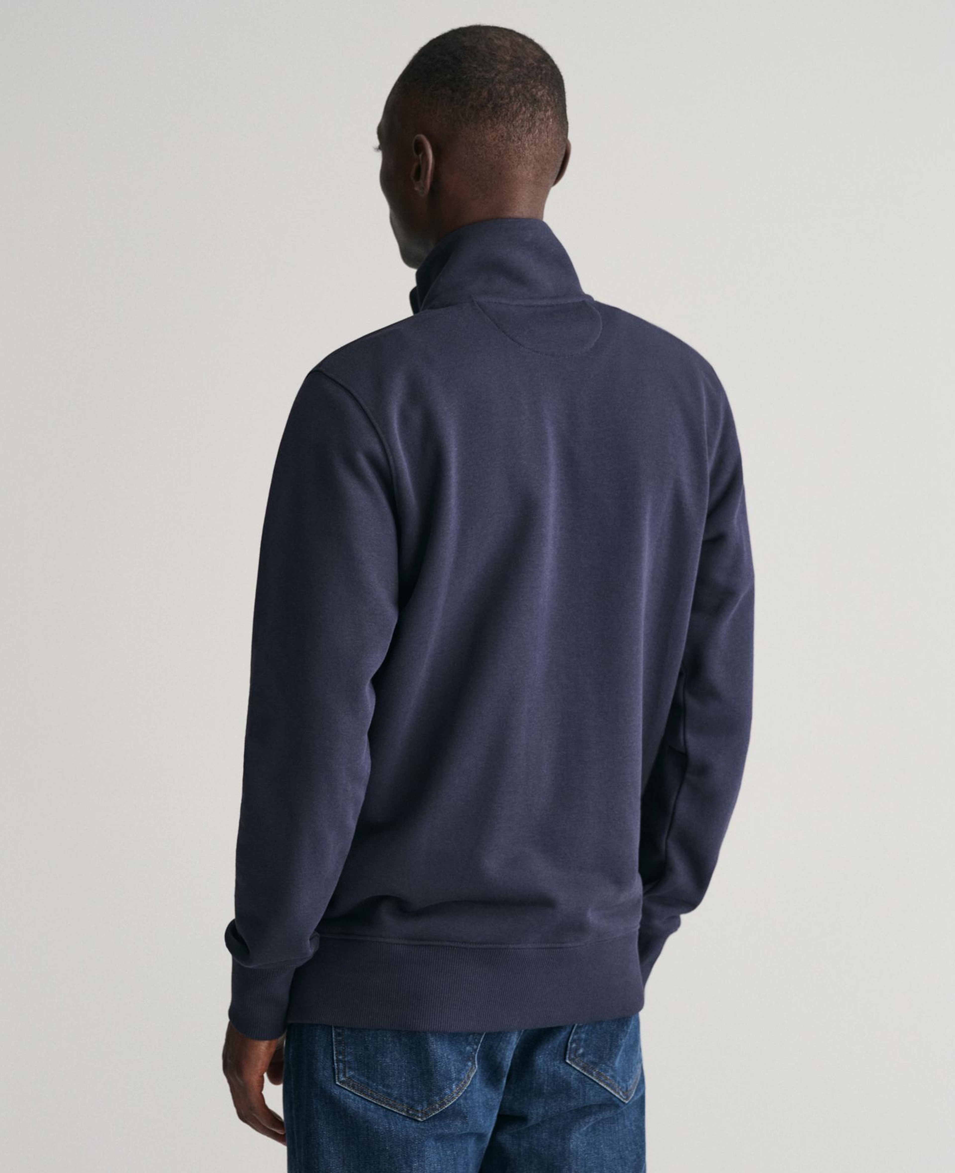 GANT Erkek Lacivert Fermuarlı Logolu Hırka