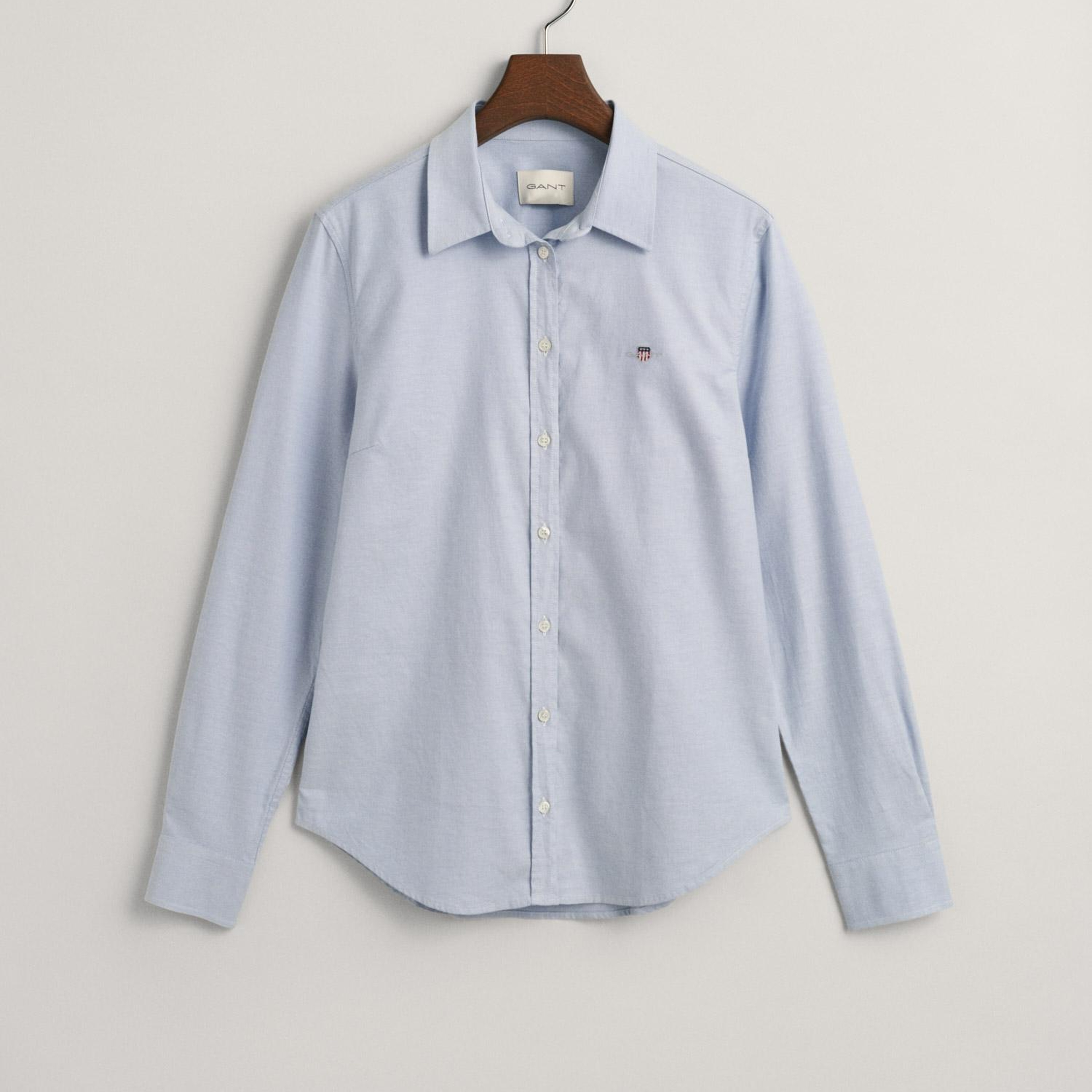 GANT Kadın Mavi Slim Fit Klasik Yaka Oxford Gömlek