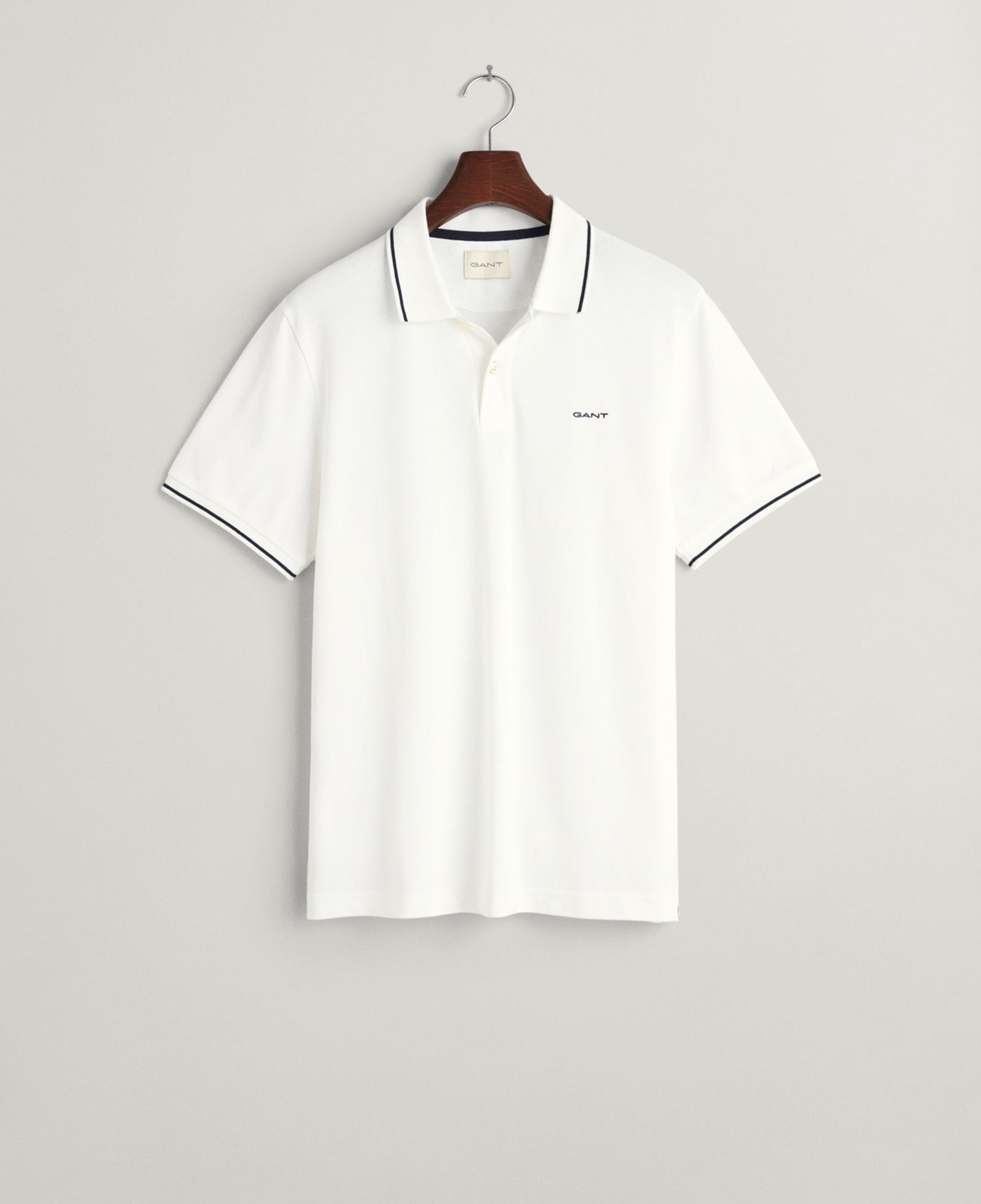 GANT Erkek Beyaz Regular Fit Polo Yaka T-Shirt