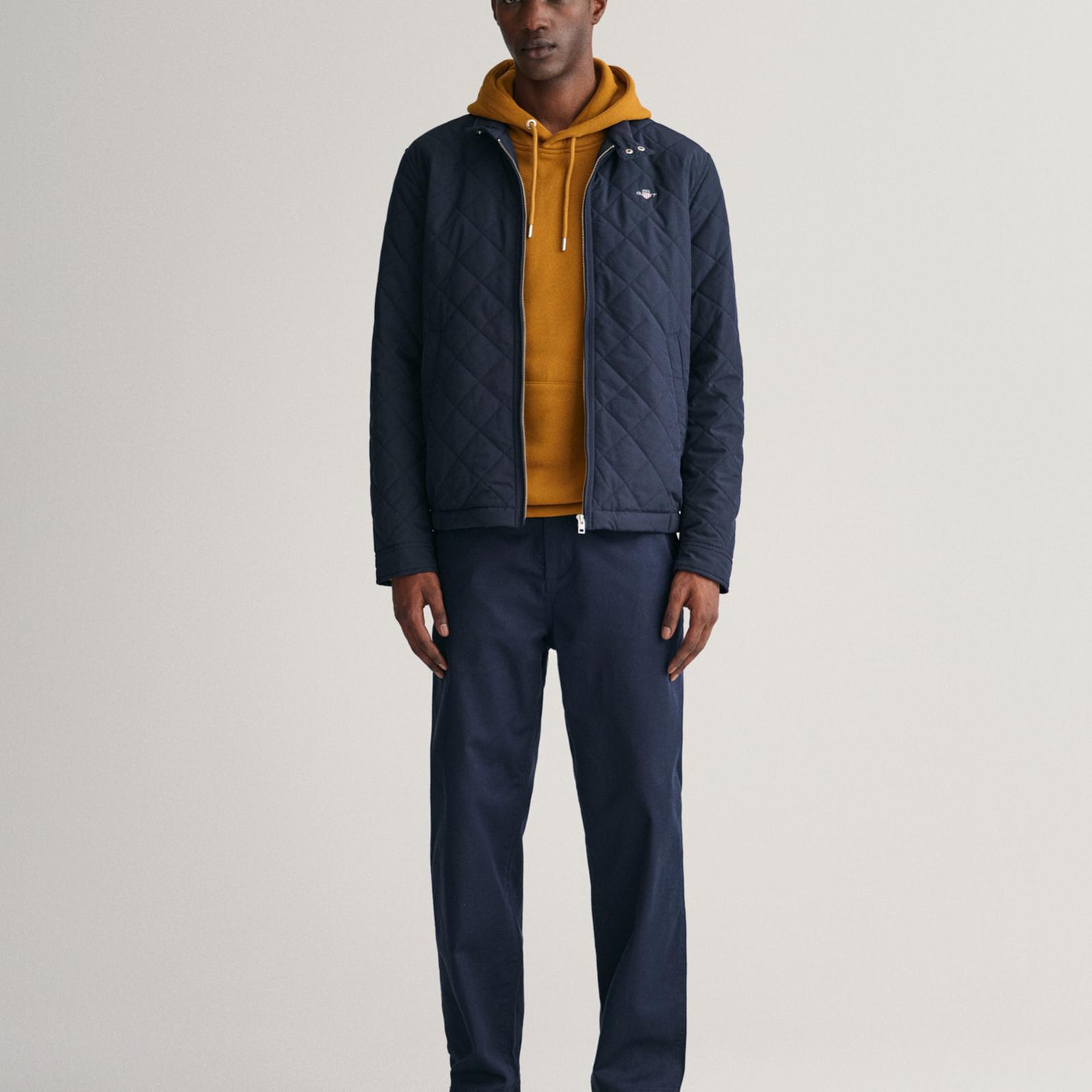 GANT Erkek Lacivert Dik Yaka Logolu Ceket