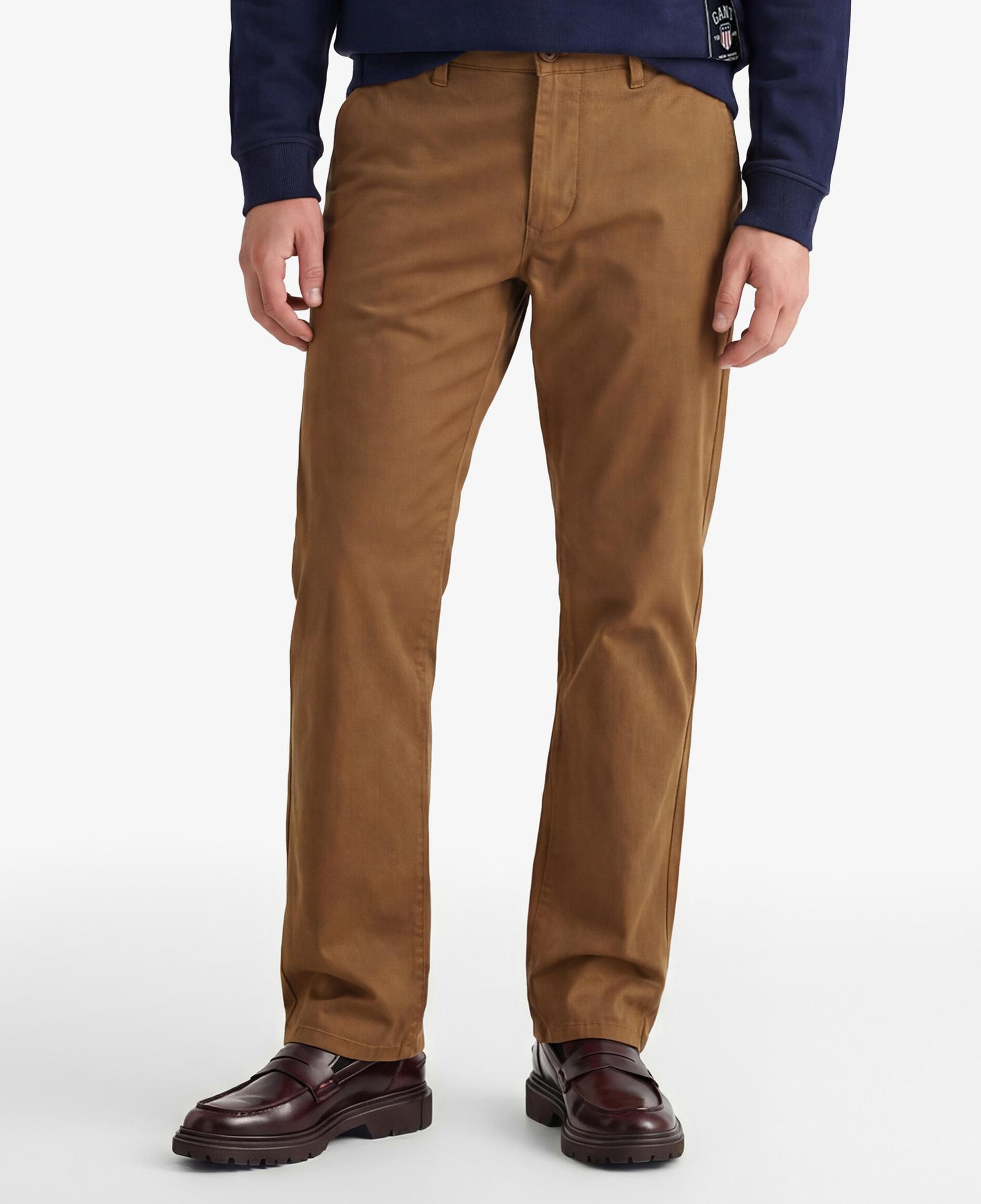 GANT Erkek Kahverengi Regular Fit Chino Pantolon