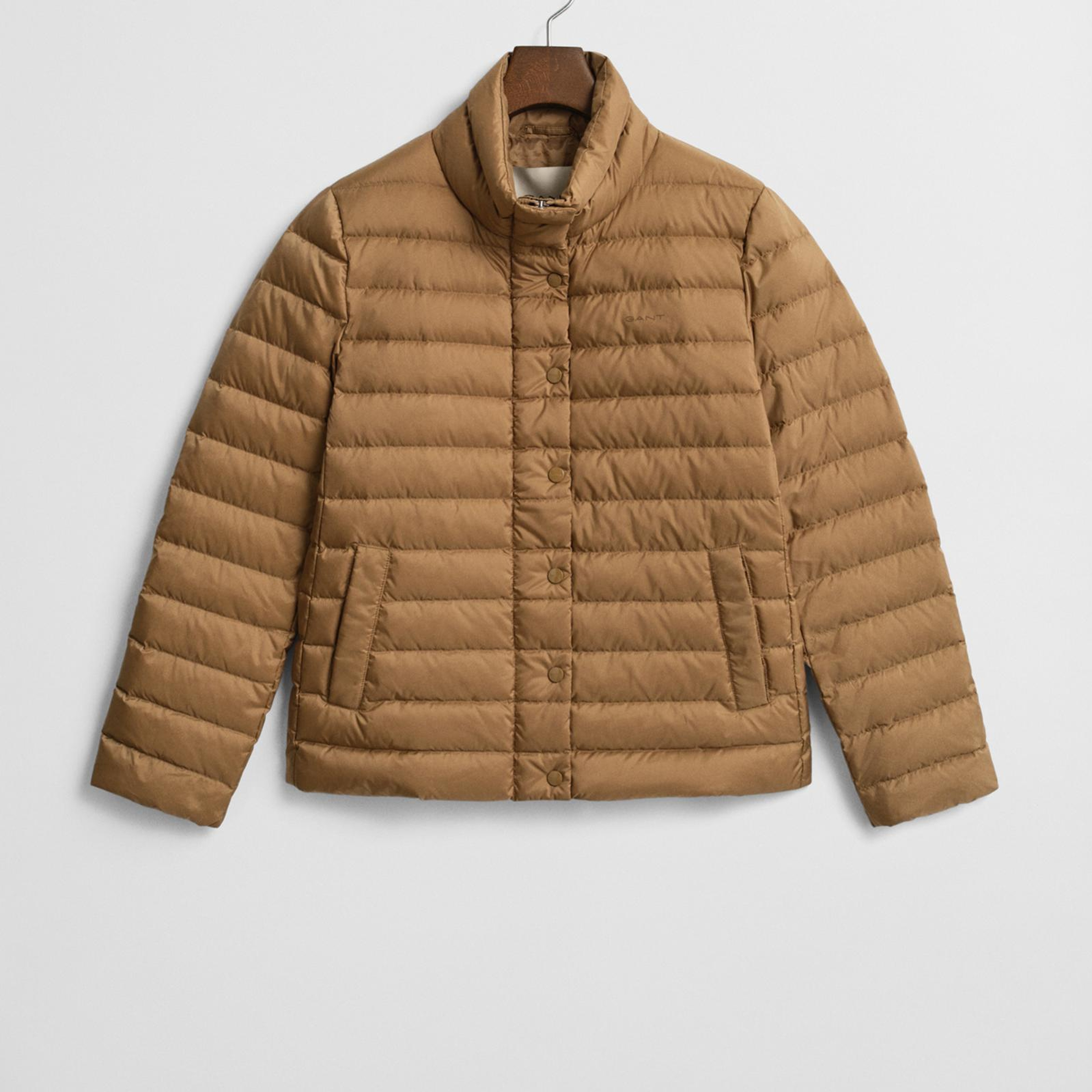 GANT Kadın Kahverengi Regular Fit Dik Yaka Kaz Tüyü Mont