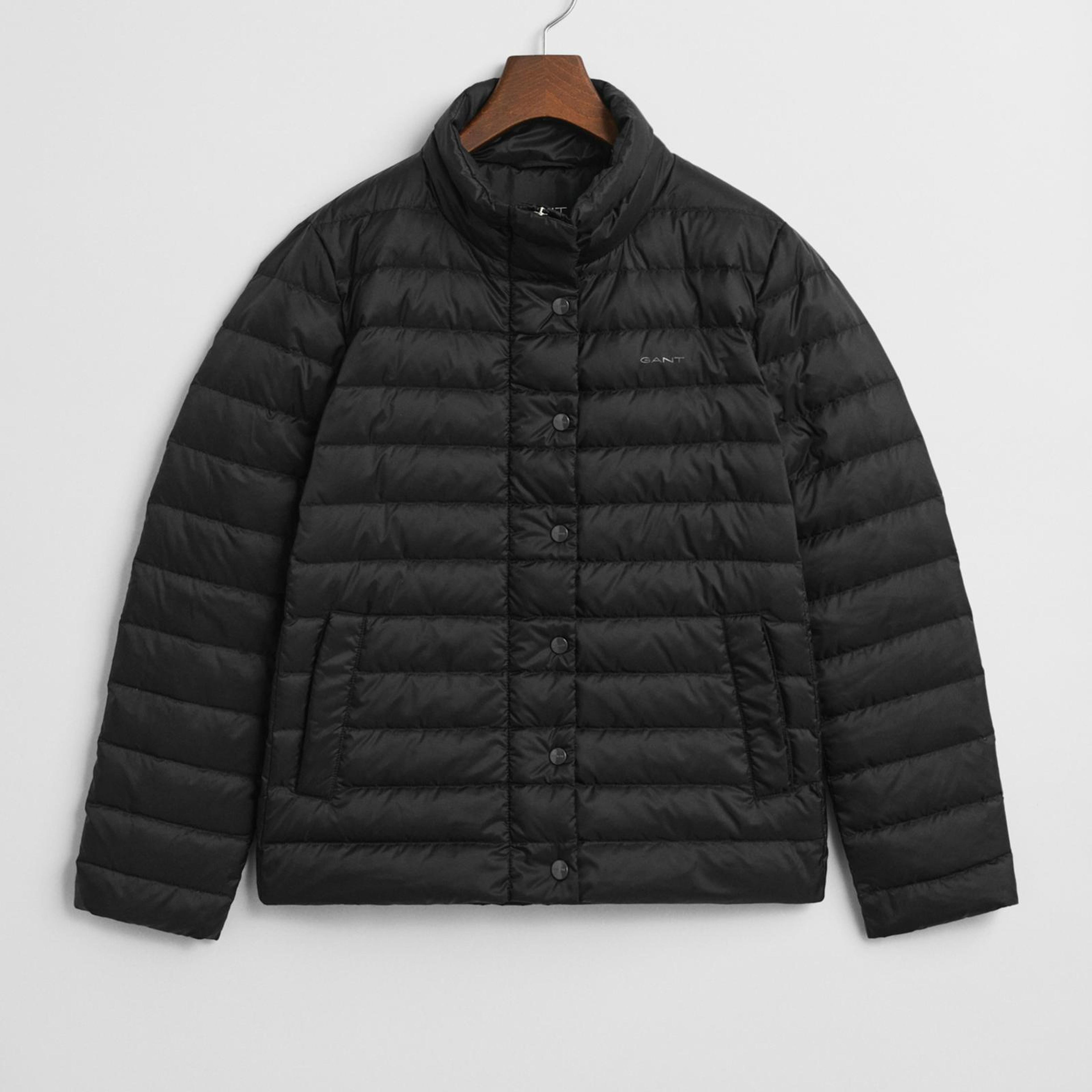 GANT Kadın Siyah Regular Fit Dik Yaka Kaz Tüyü Mont