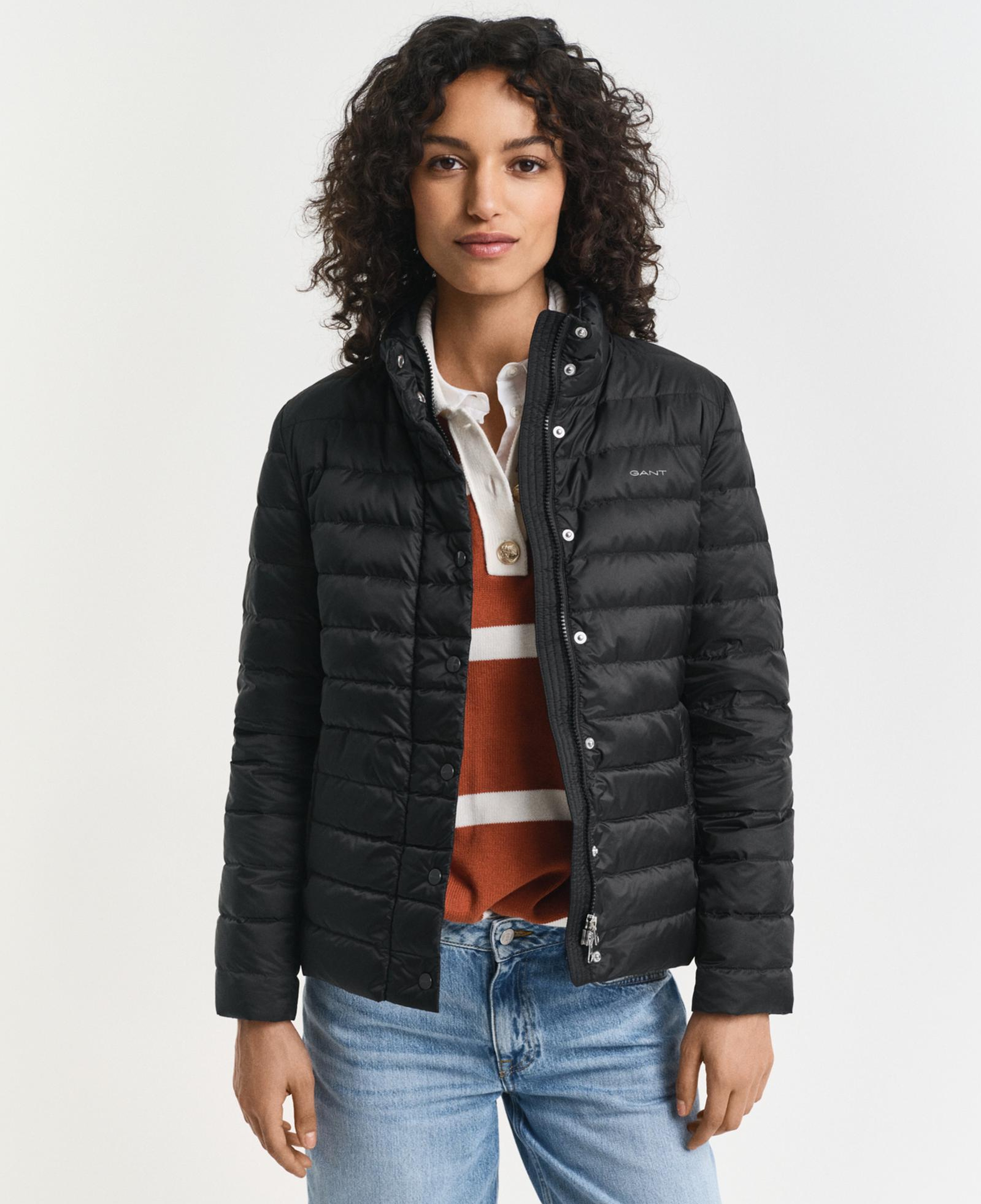 GANT Kadın Siyah Regular Fit Dik Yaka Kaz Tüyü Mont