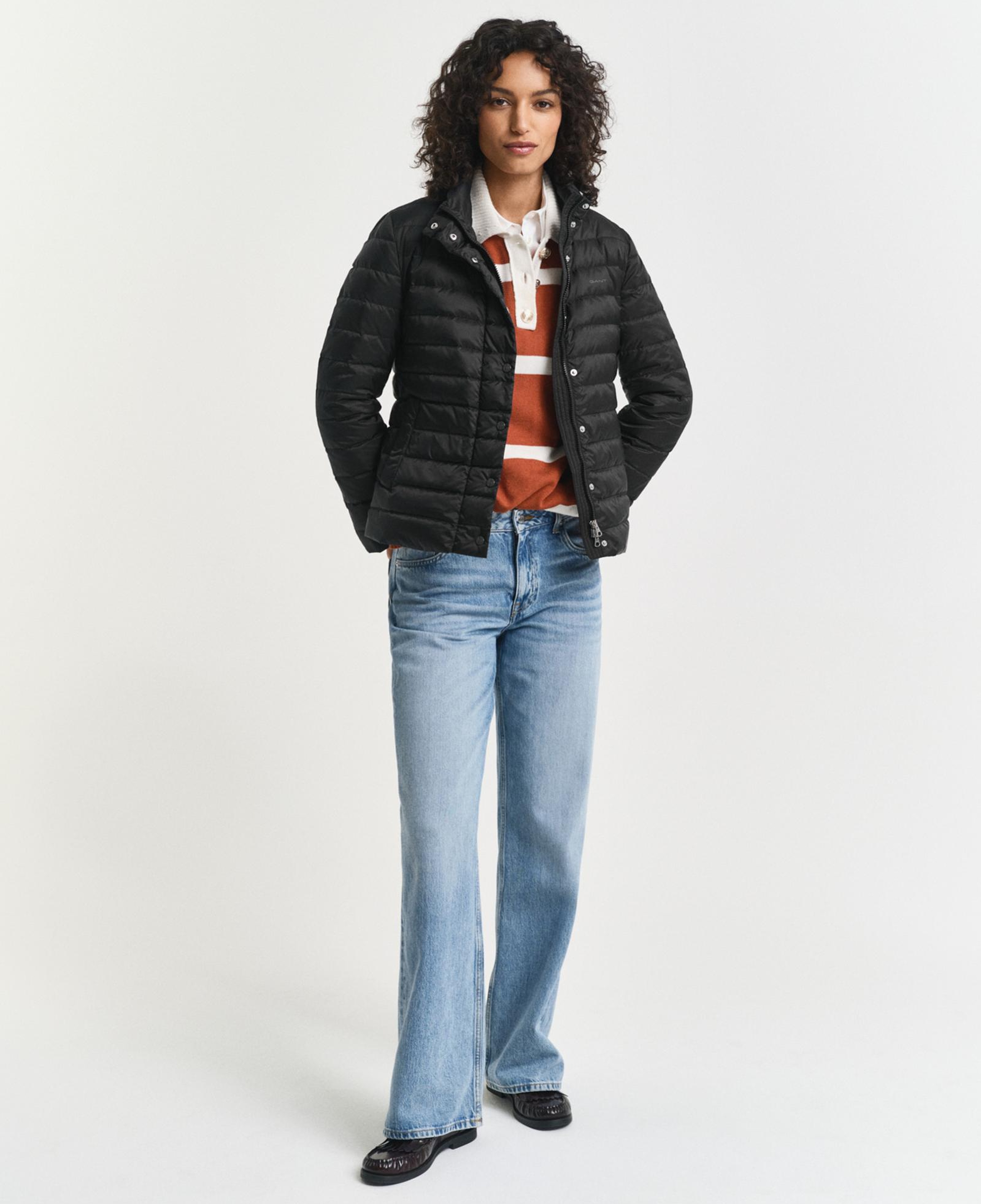 GANT Kadın Siyah Regular Fit Dik Yaka Kaz Tüyü Mont