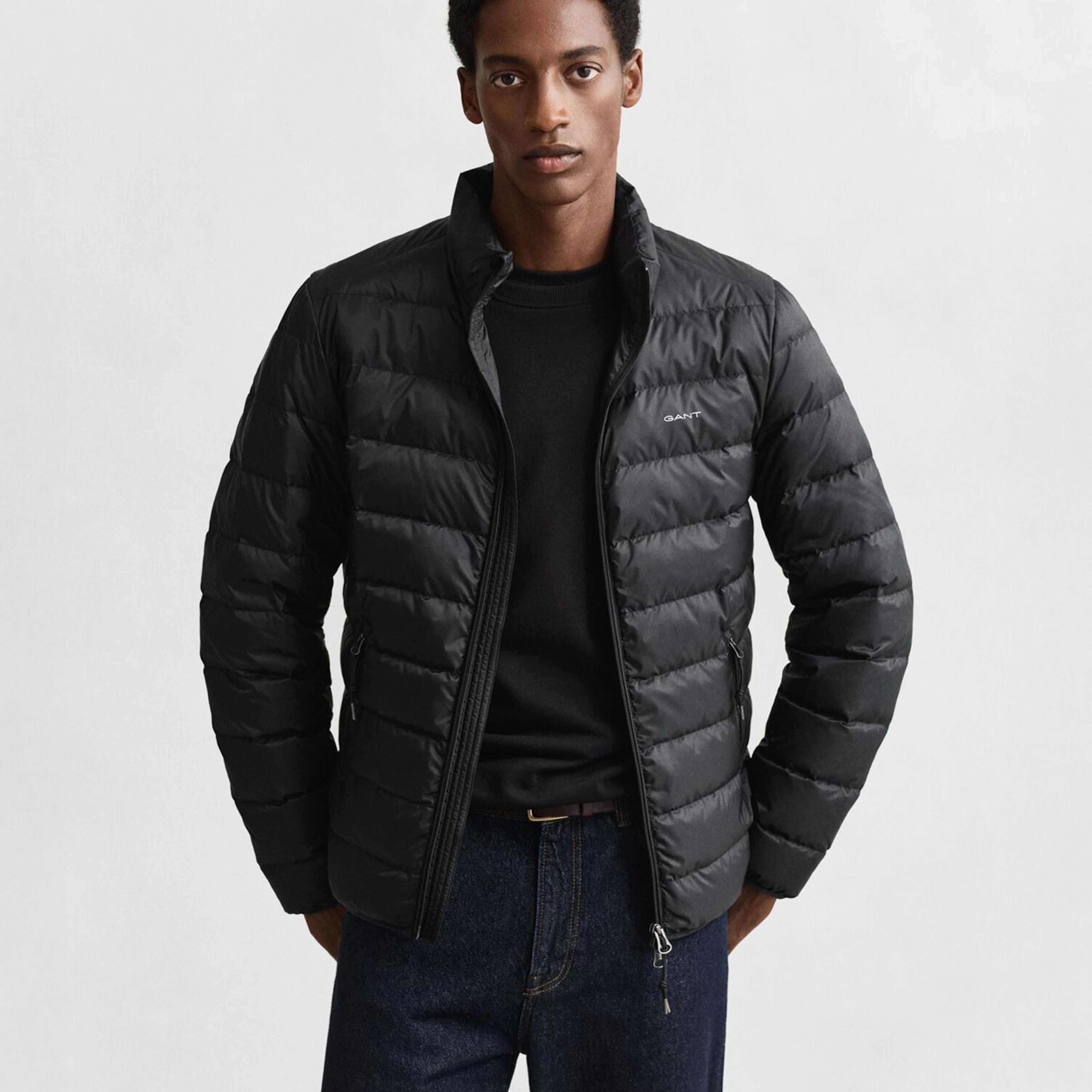 GANT Erkek Siyah Regular Fit Dik Yaka Kaz Tüyü Mont