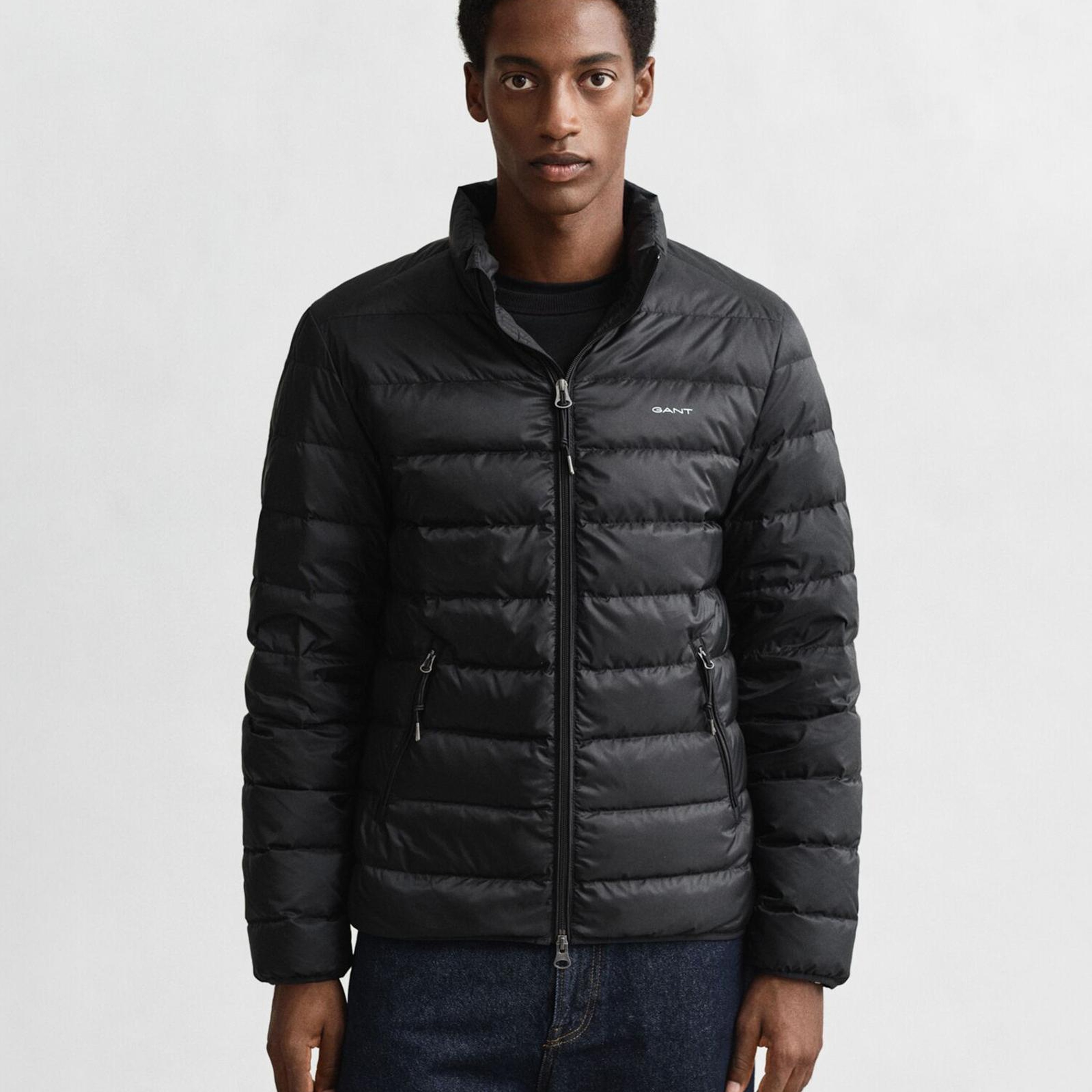 GANT Erkek Siyah Regular Fit Dik Yaka Kaz Tüyü Mont