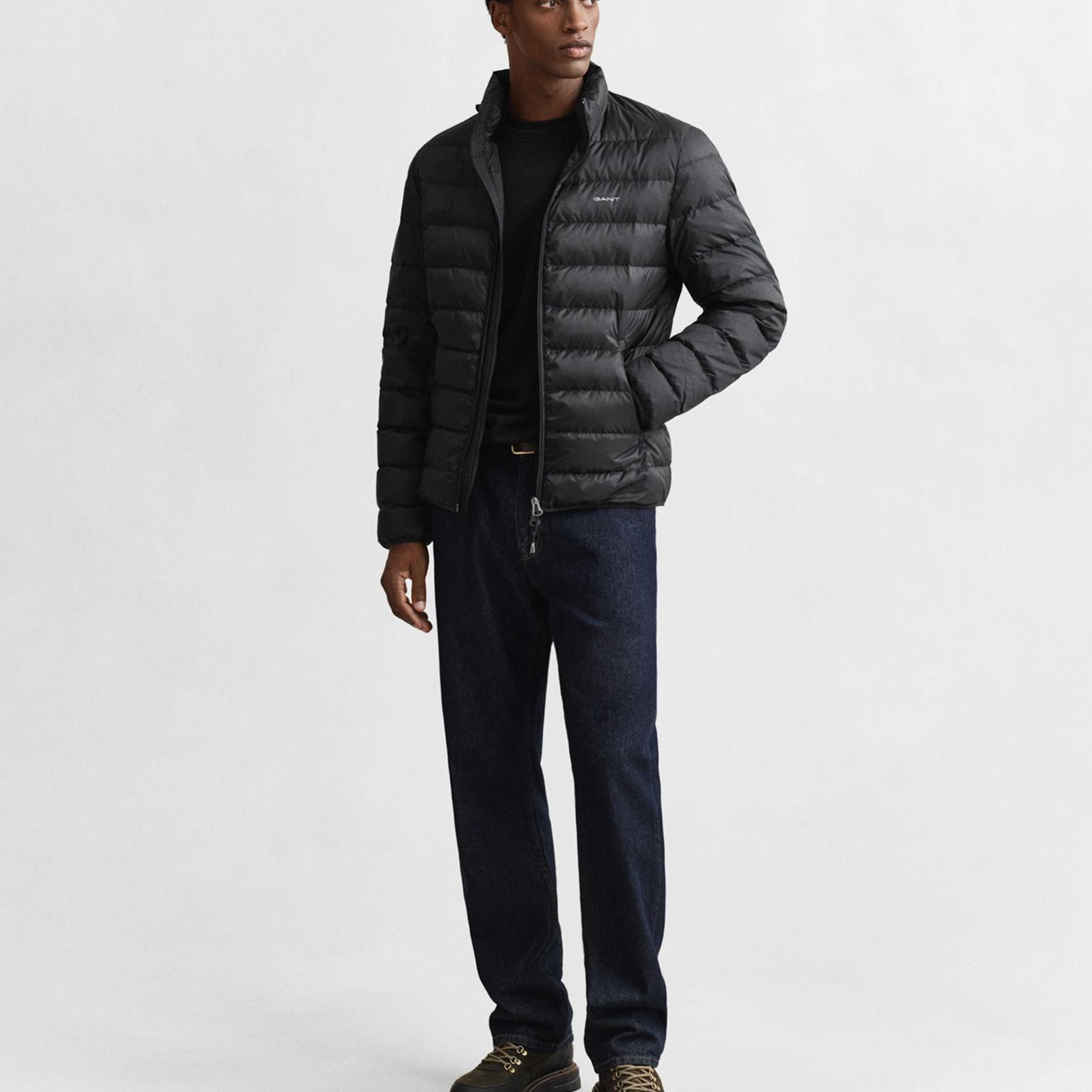 GANT Erkek Siyah Regular Fit Dik Yaka Kaz Tüyü Mont