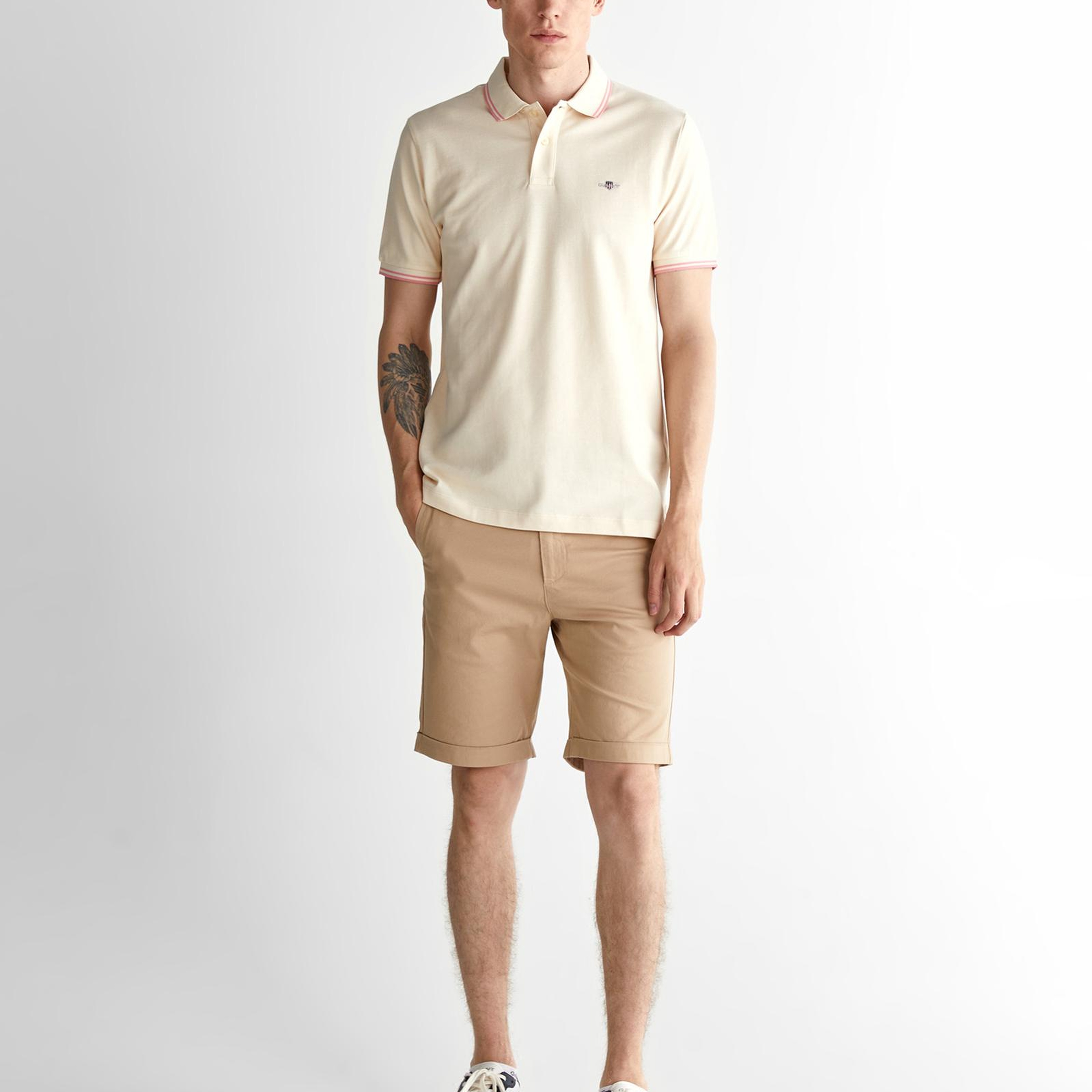 GANT Erkek Krem Regular Fit Polo