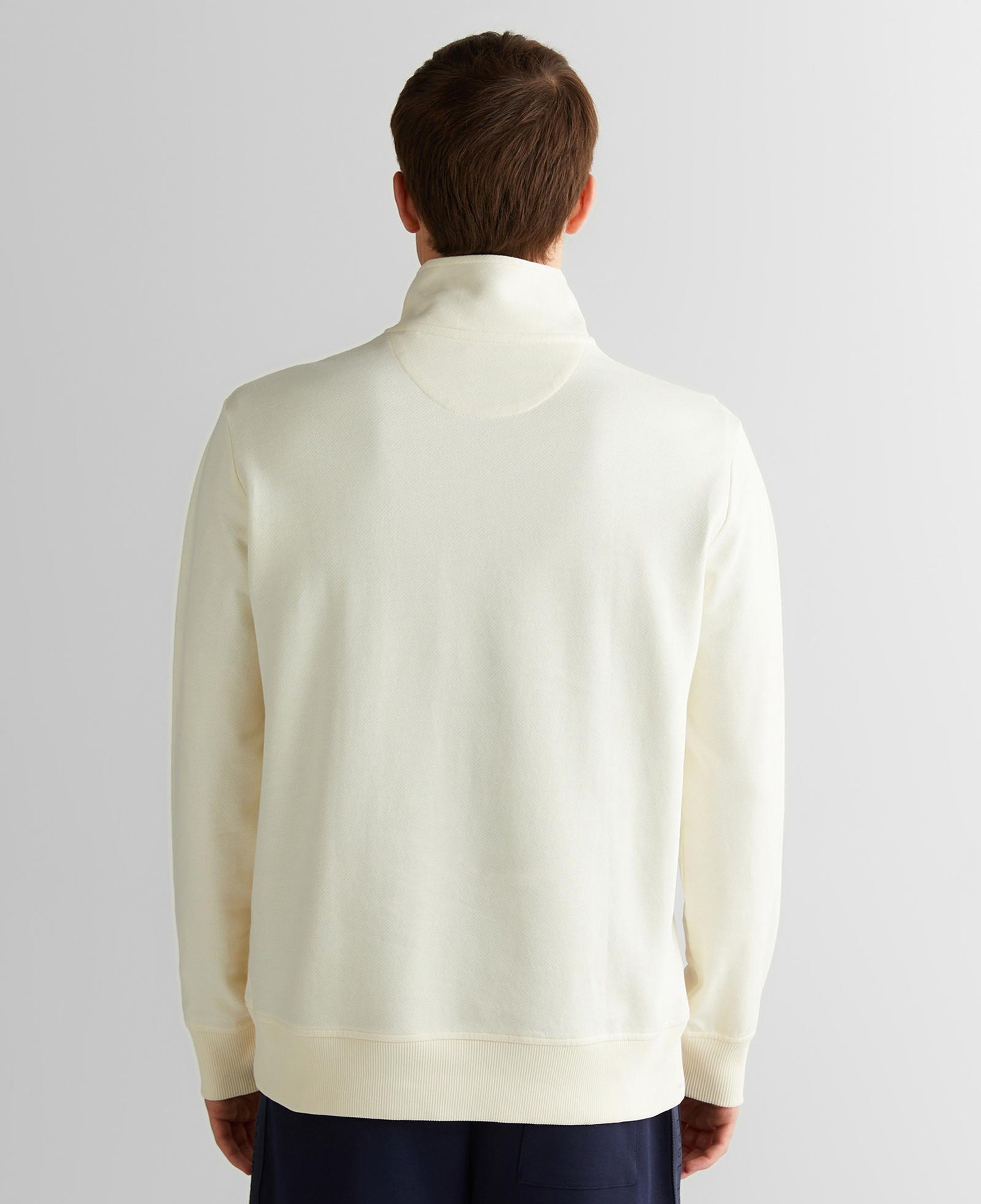GANT Erkek Krem Regular Fit Yarım Fermuarlı Logolu Sweatshirt