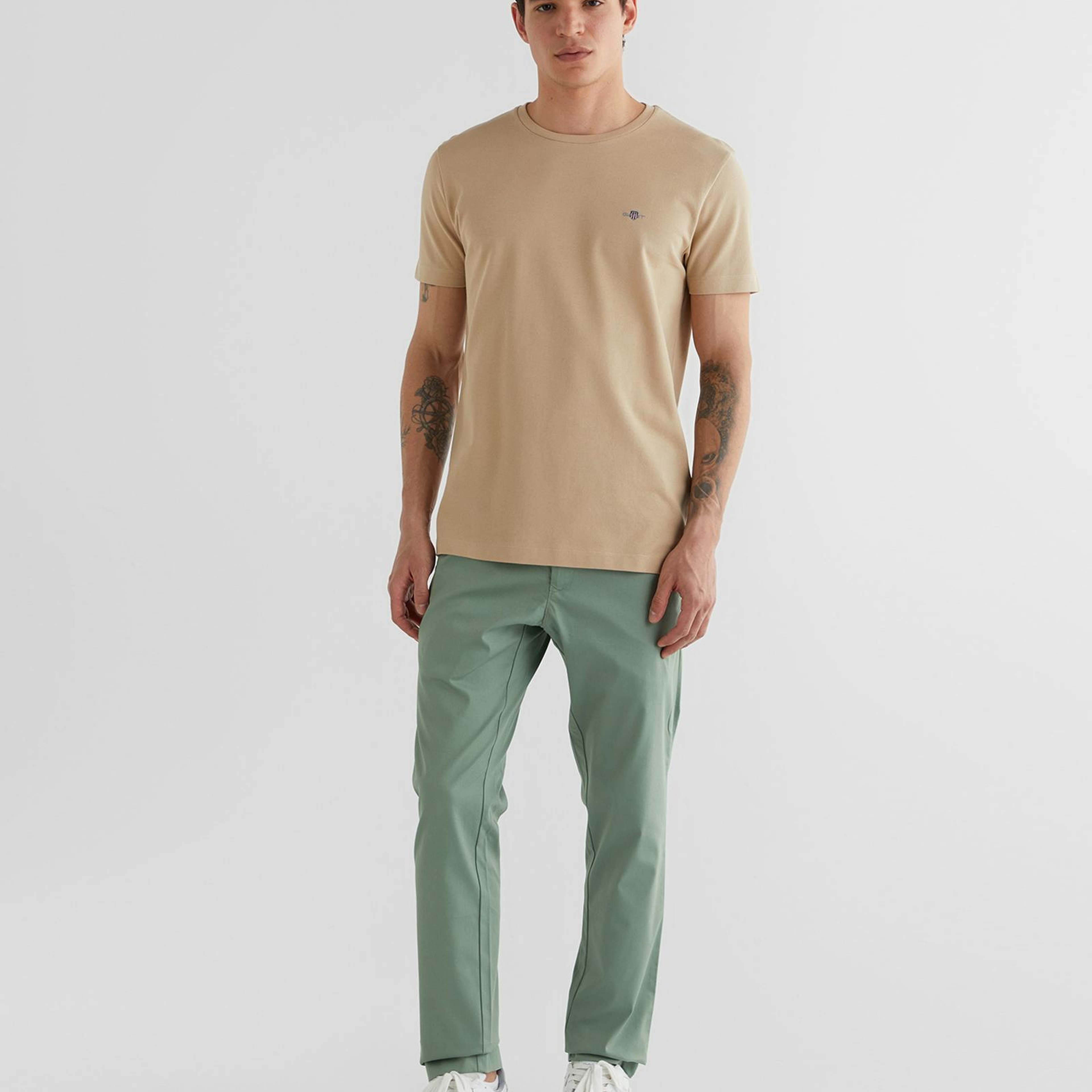 GANT Erkek Yeşil Slim Fit Pantolon